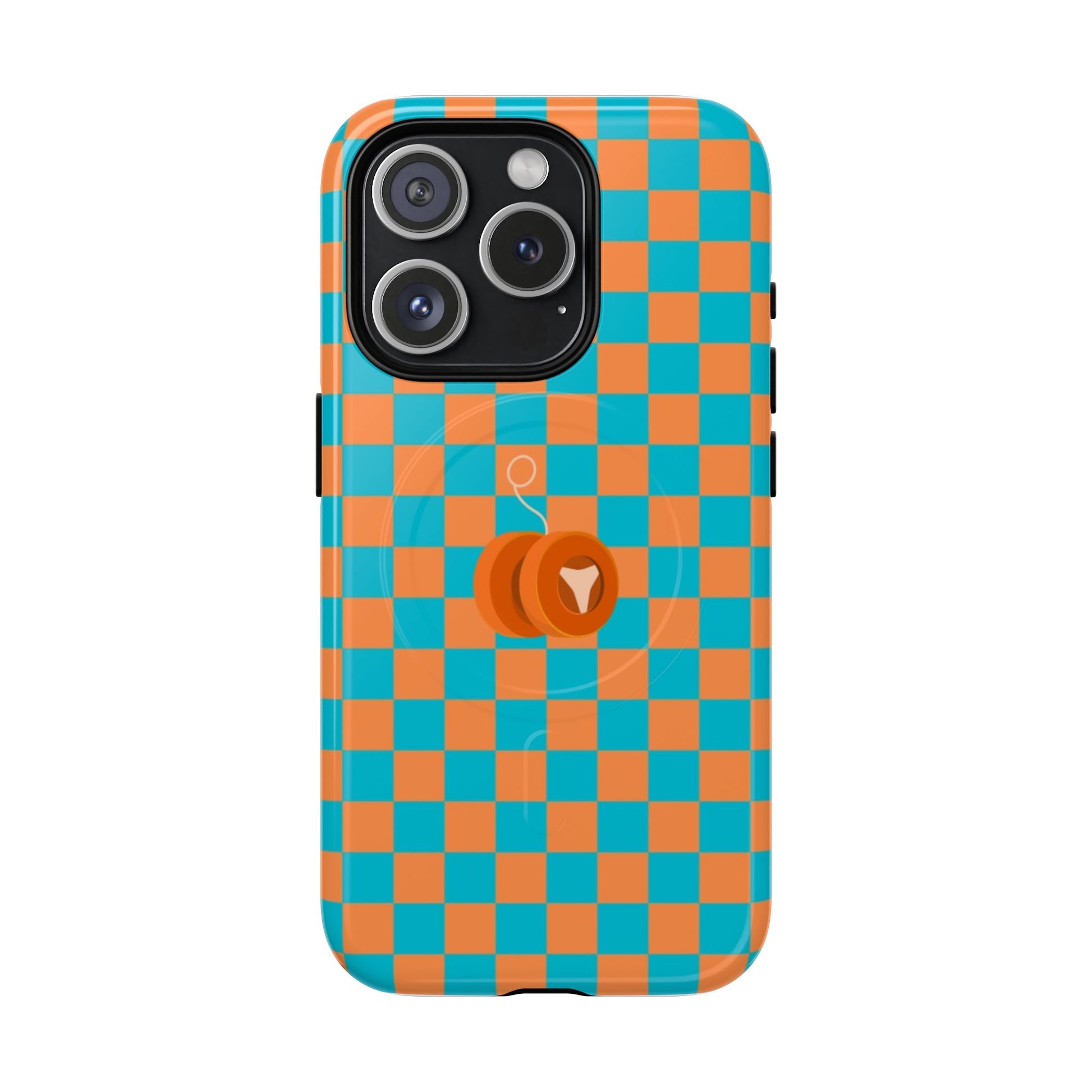 Vibrant Tough Magnetic Phone Case for Protection, Checkerboard Design for Tech Lovers, Gift for Birthdays, Holidays, or Daily Use