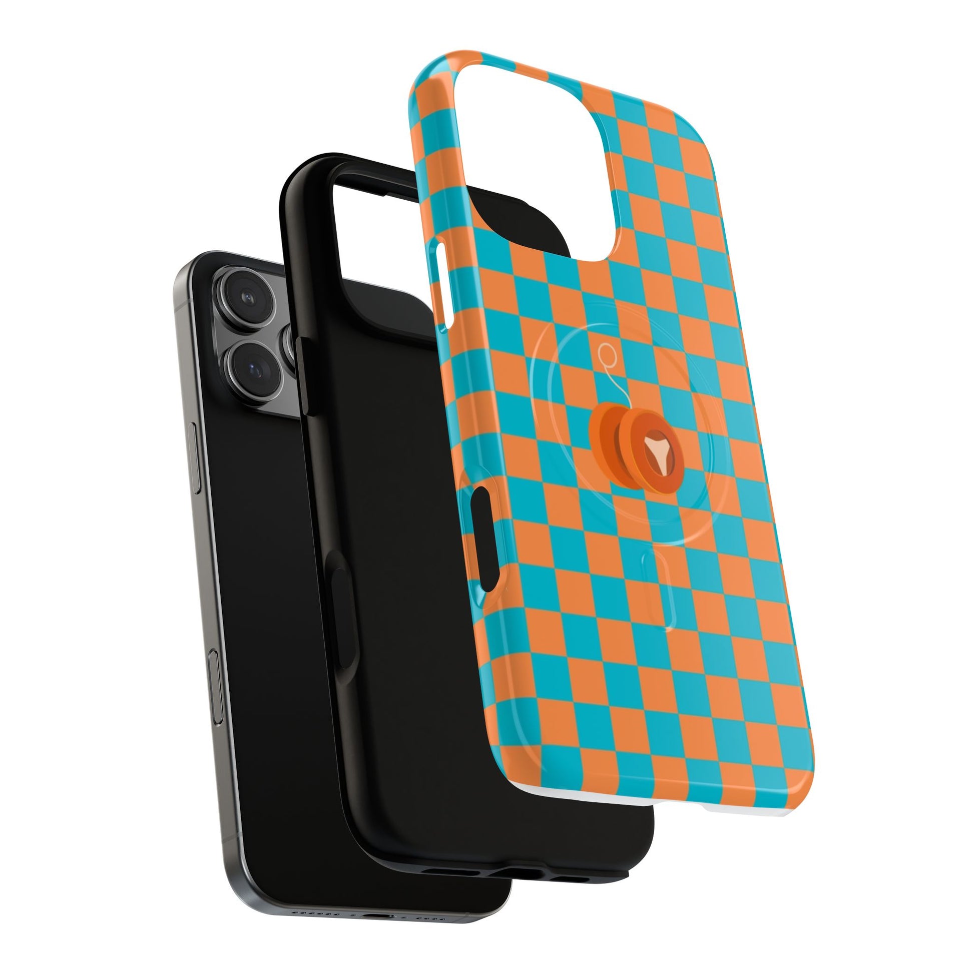 Vibrant Tough Magnetic Phone Case for Protection, Checkerboard Design for Tech Lovers, Gift for Birthdays, Holidays, or Daily Use