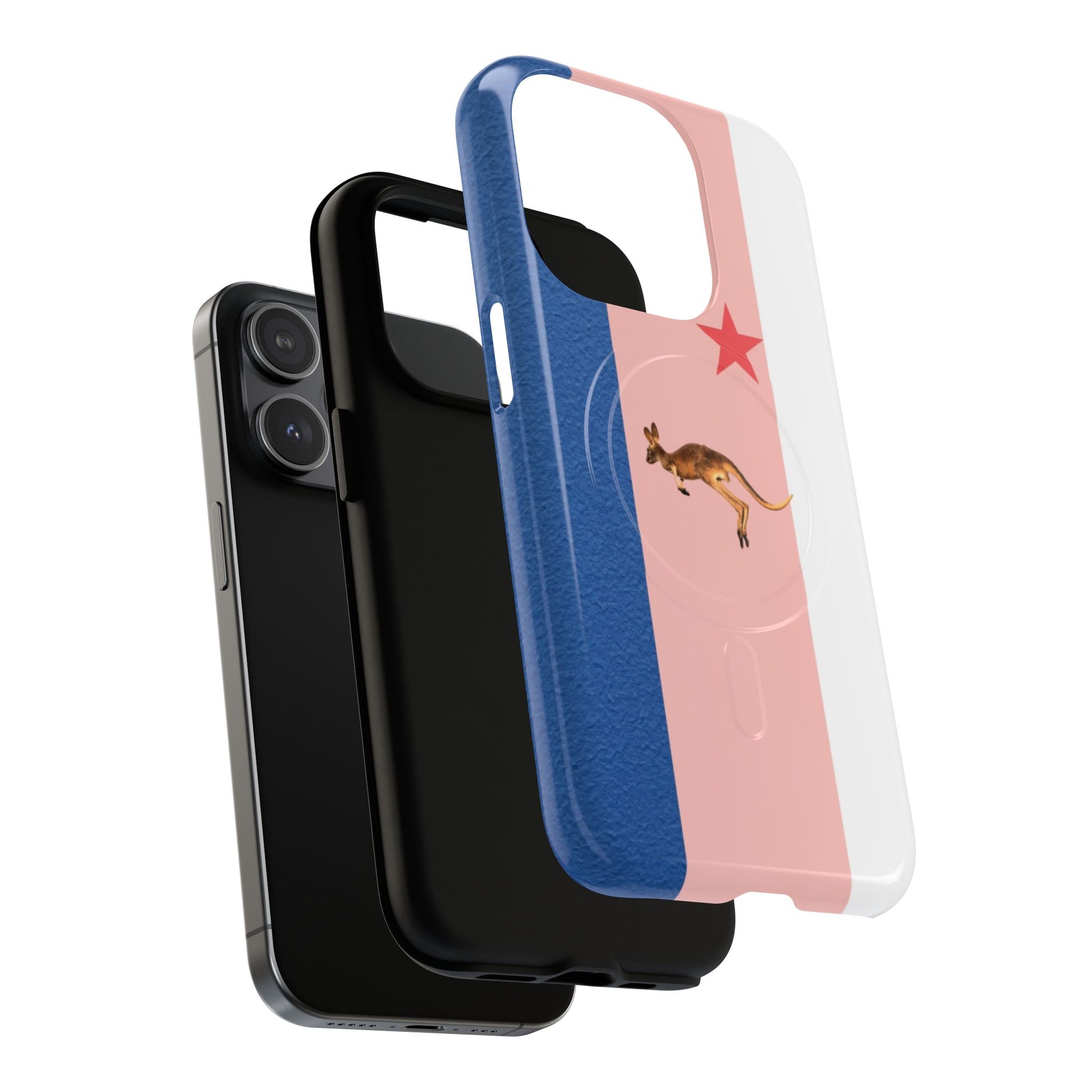 Kangaroo Flag Magnetic Phone Case, Tough Phone Cover, Australian Pride Accessory, Travel Gift, Fun Statement Case