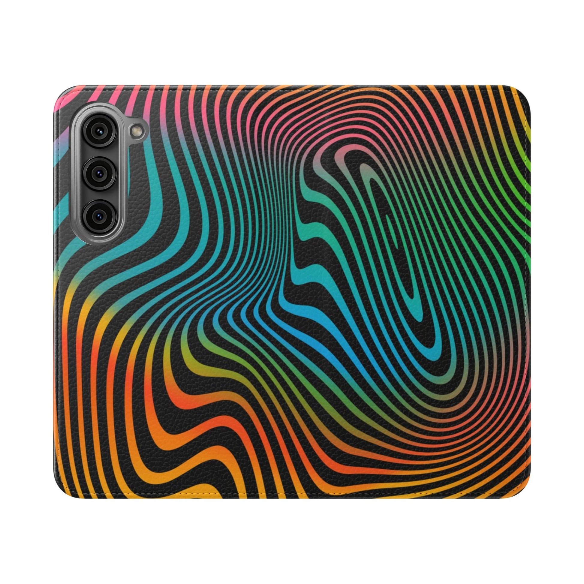 Vibrant Abstract Flip Case for Phone, Colorful Phone Wallet, Trendy Protective Cover, Unique Gift for Tech Lovers, Modern Accessories - FORMO
