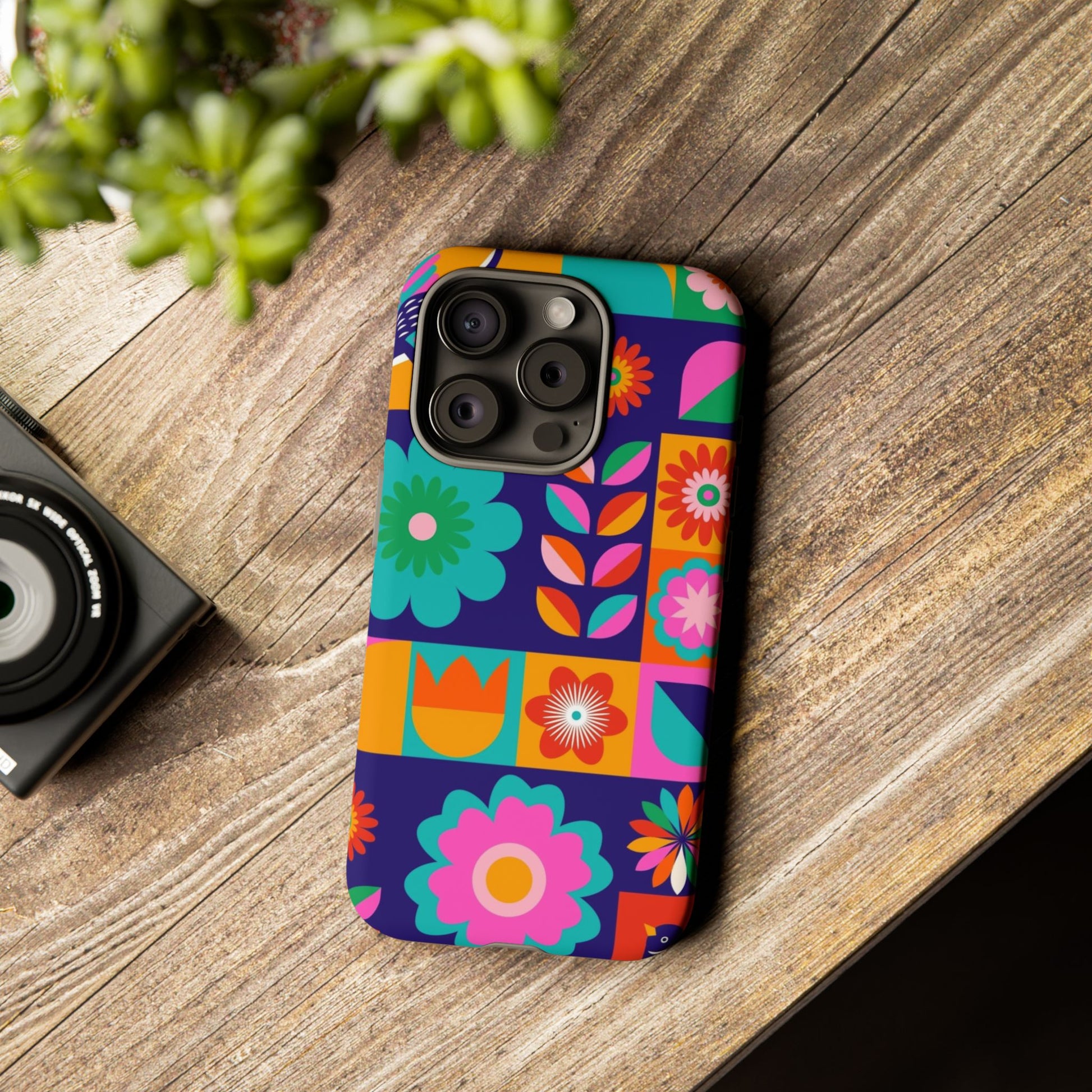 Colorful Floral Phone Case, Tough Cases for Protection, Vibrant Design Cover for Gift, Stylish Cell Phone Accessory, Fun Floral Designs - FORMO
