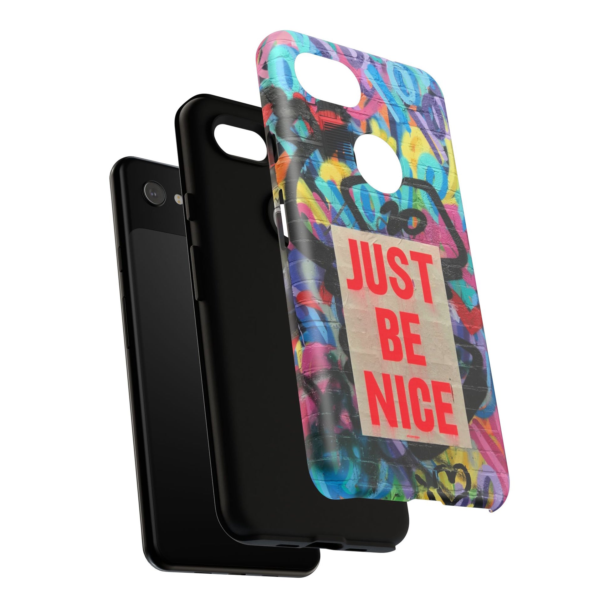 Colorful Phone Case - Just Be Nice Design, Motivational Gift, Phone Accessories, Unique Custom Case, Positive Vibe Tech Gear - FORMO