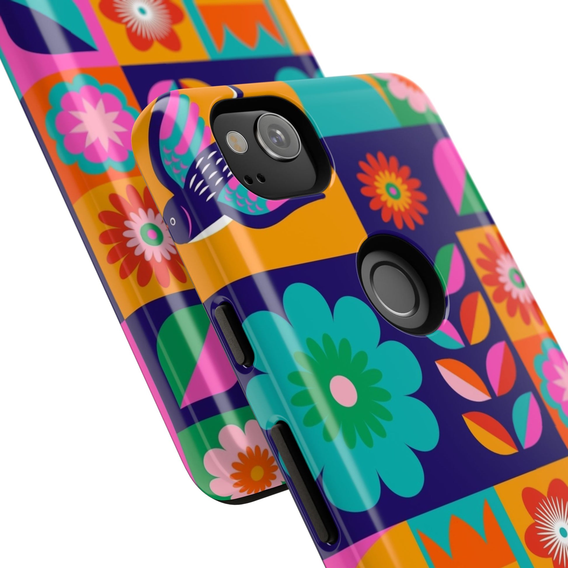 Colorful Floral Phone Case, Tough Cases for Protection, Vibrant Design Cover for Gift, Stylish Cell Phone Accessory, Fun Floral Designs - FORMO