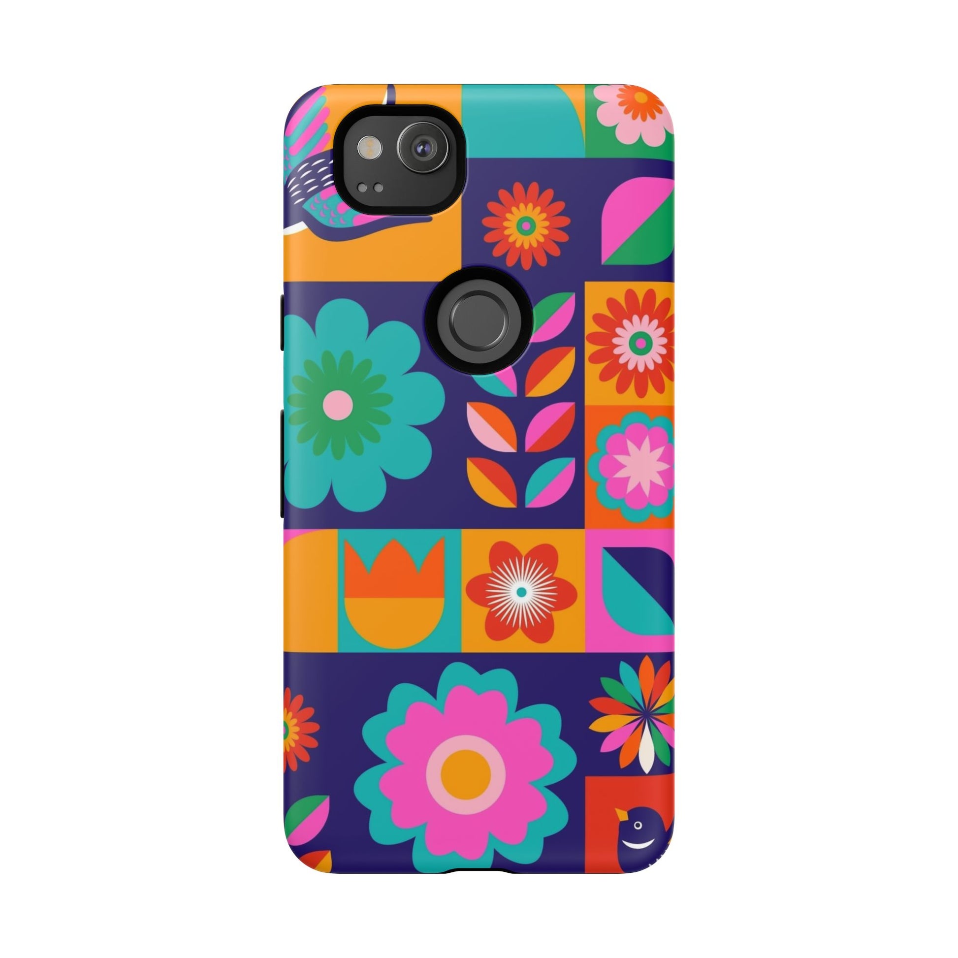 Colorful Floral Phone Case, Tough Cases for Protection, Vibrant Design Cover for Gift, Stylish Cell Phone Accessory, Fun Floral Designs - FORMO