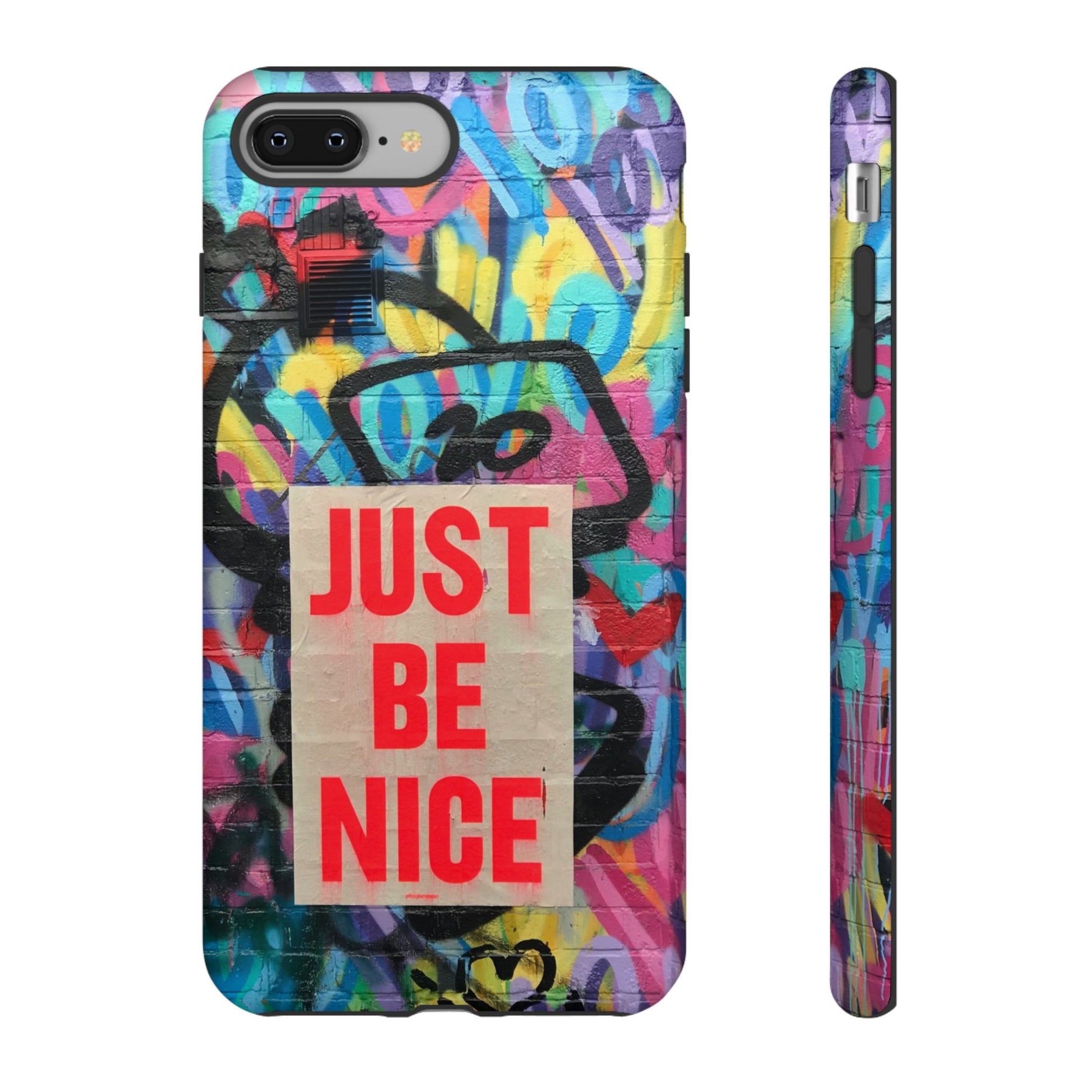 Colorful Phone Case - Just Be Nice Design, Motivational Gift, Phone Accessories, Unique Custom Case, Positive Vibe Tech Gear - FORMO