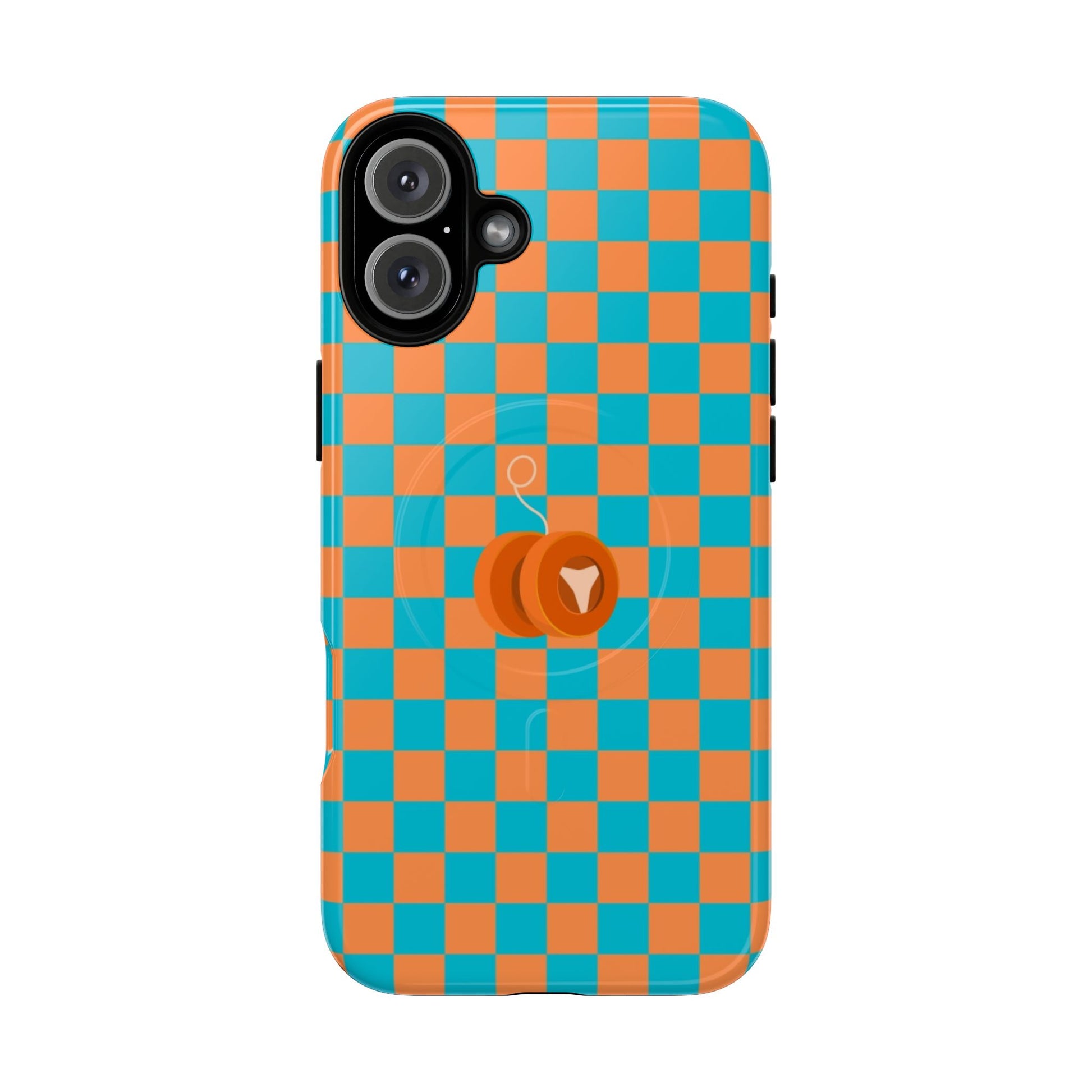 Vibrant Tough Magnetic Phone Case for Protection, Checkerboard Design for Tech Lovers, Gift for Birthdays, Holidays, or Daily Use
