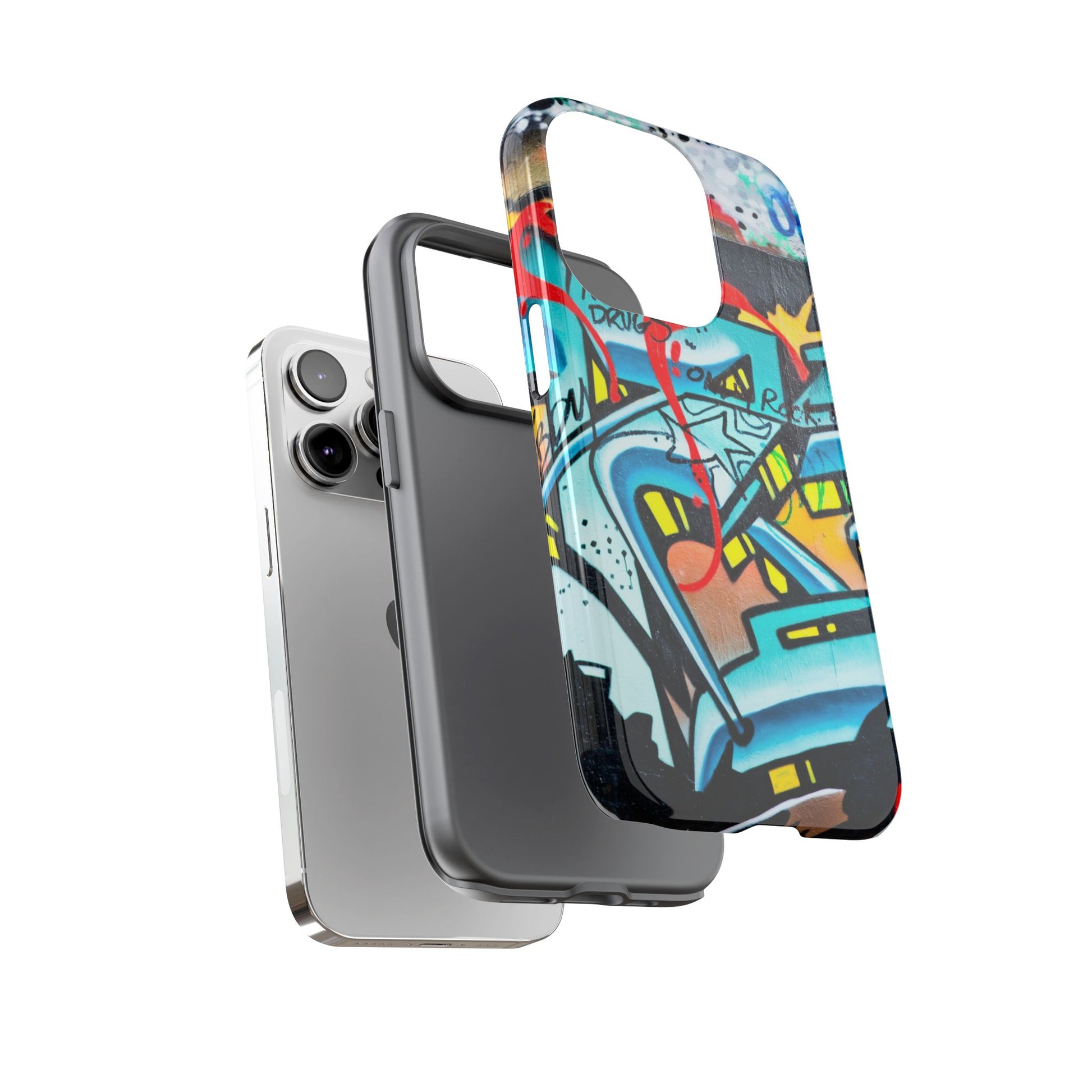 Edgy Phone Case with Graffiti Design, Tough Phone Case for Artists, Urban Style Phone Accessory, Graffiti Art Case, Unique Gift for Teens - FORMO