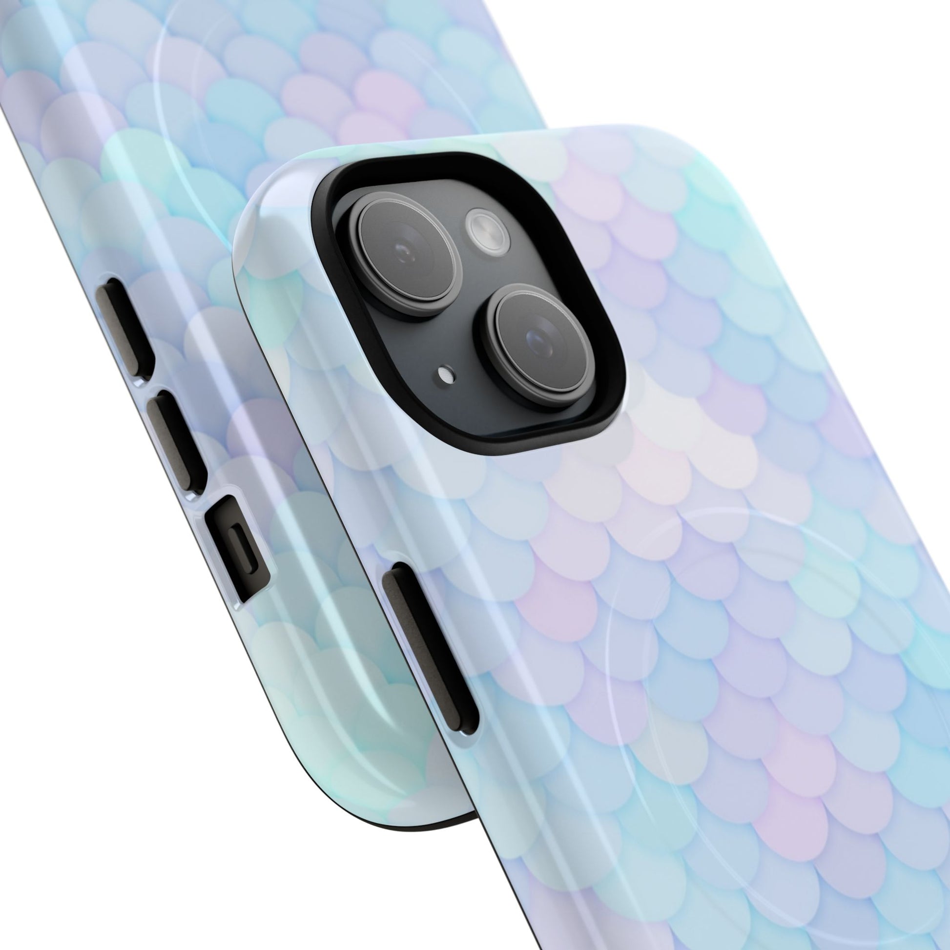 Phone case with a colorful, gradient design on a white background