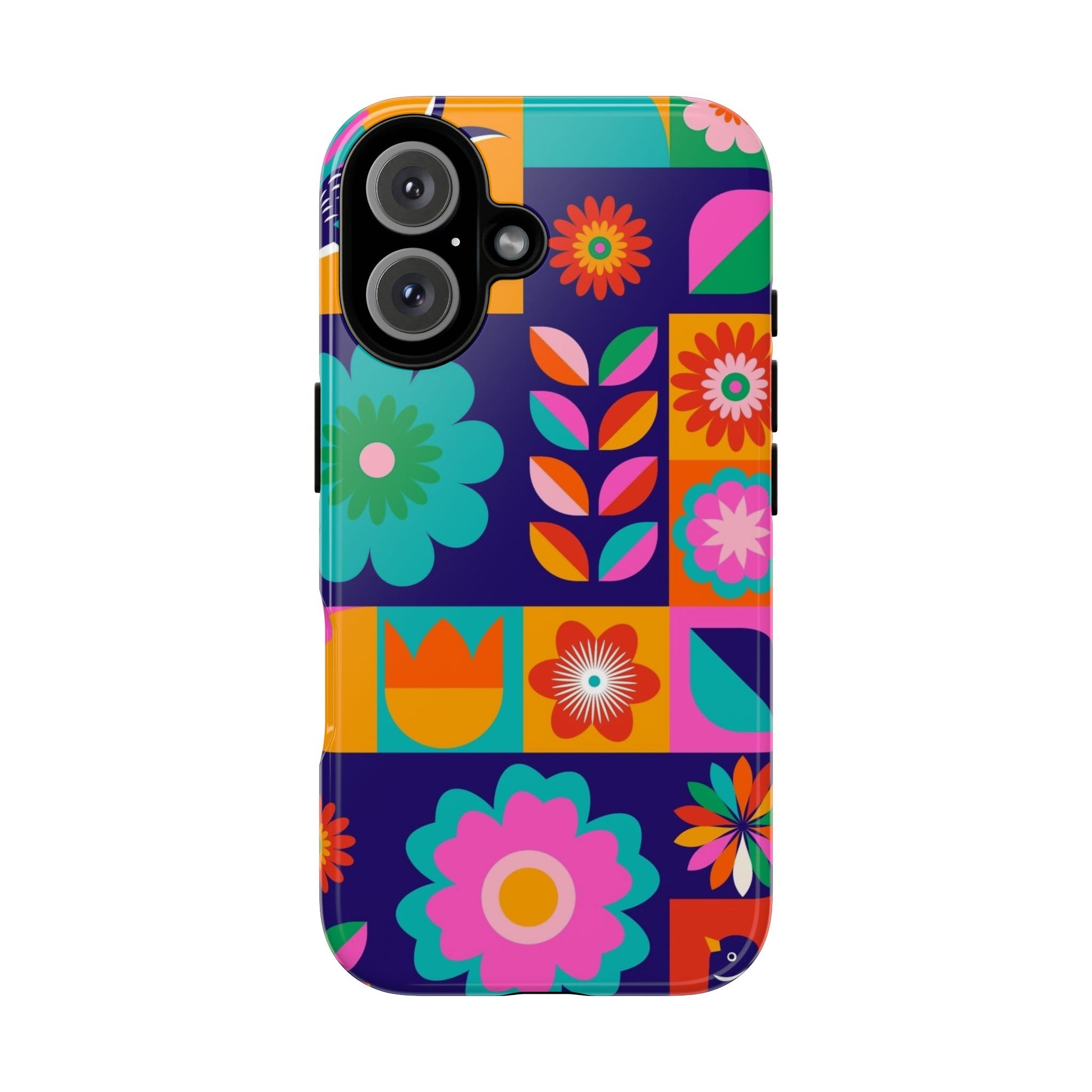 Colorful Floral Phone Case, Tough Cases for Protection, Vibrant Design Cover for Gift, Stylish Cell Phone Accessory, Fun Floral Designs - FORMO