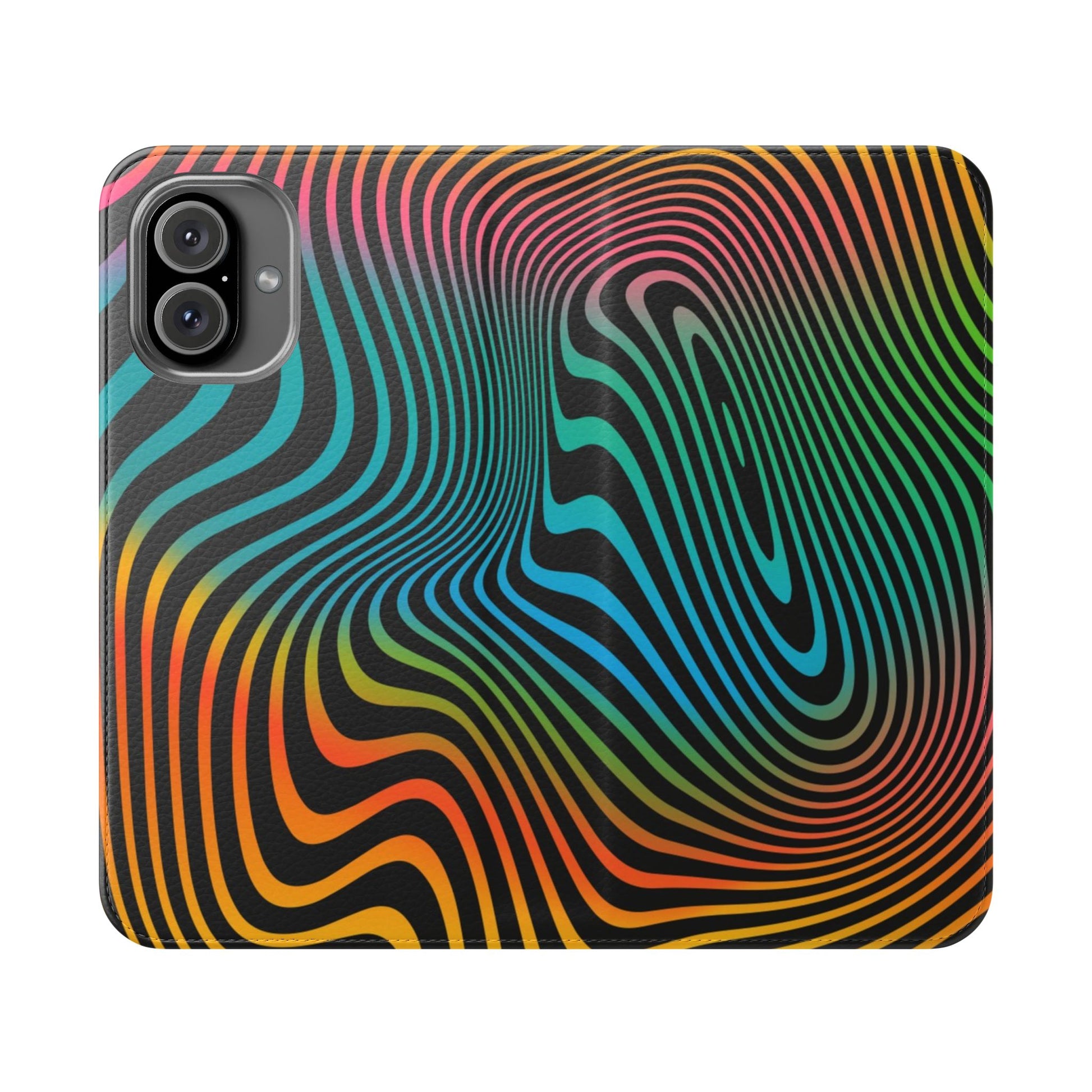 Vibrant Abstract Flip Case for Phone, Colorful Phone Wallet, Trendy Protective Cover, Unique Gift for Tech Lovers, Modern Accessories - FORMO