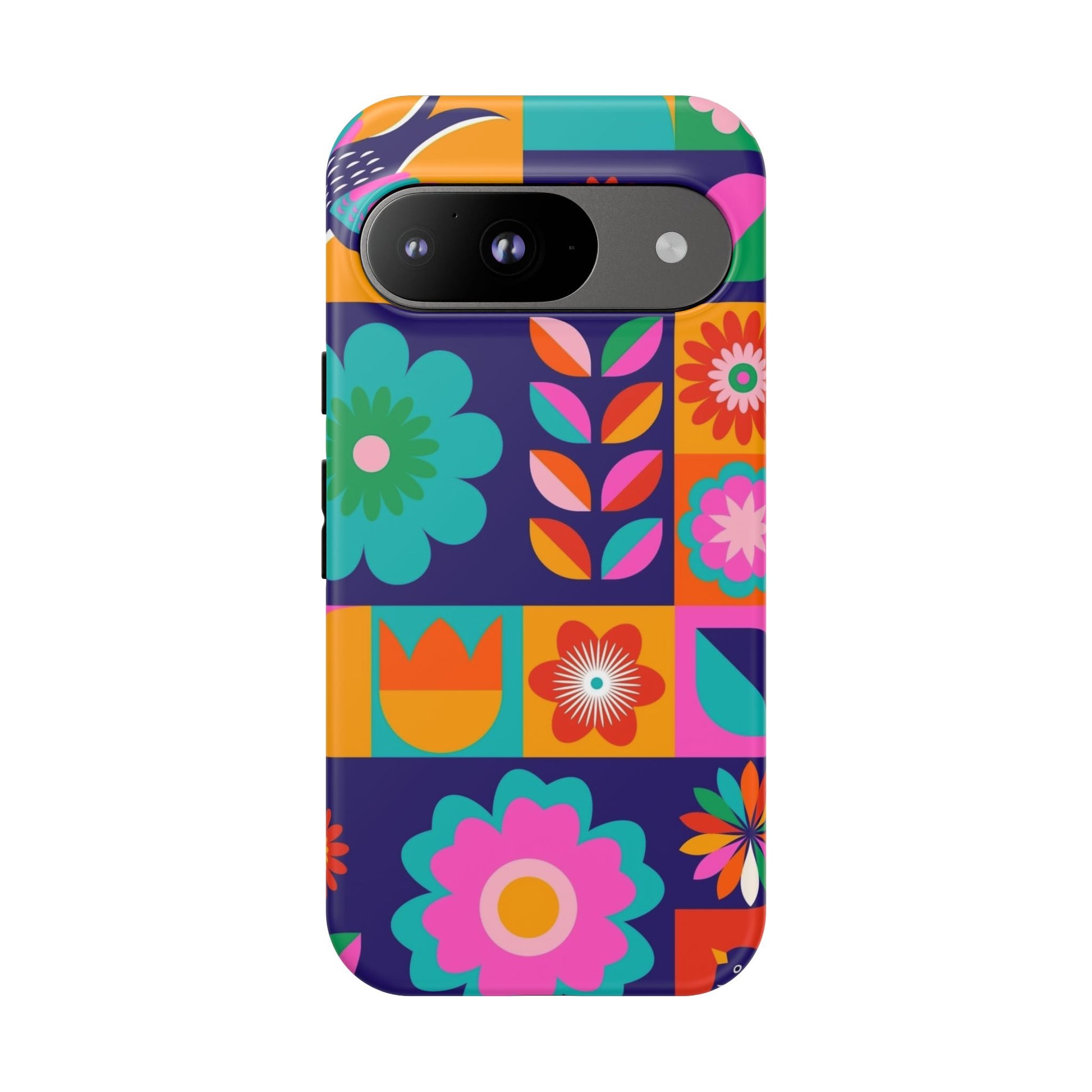 Colorful Floral Phone Case, Tough Cases for Protection, Vibrant Design Cover for Gift, Stylish Cell Phone Accessory, Fun Floral Designs - FORMO