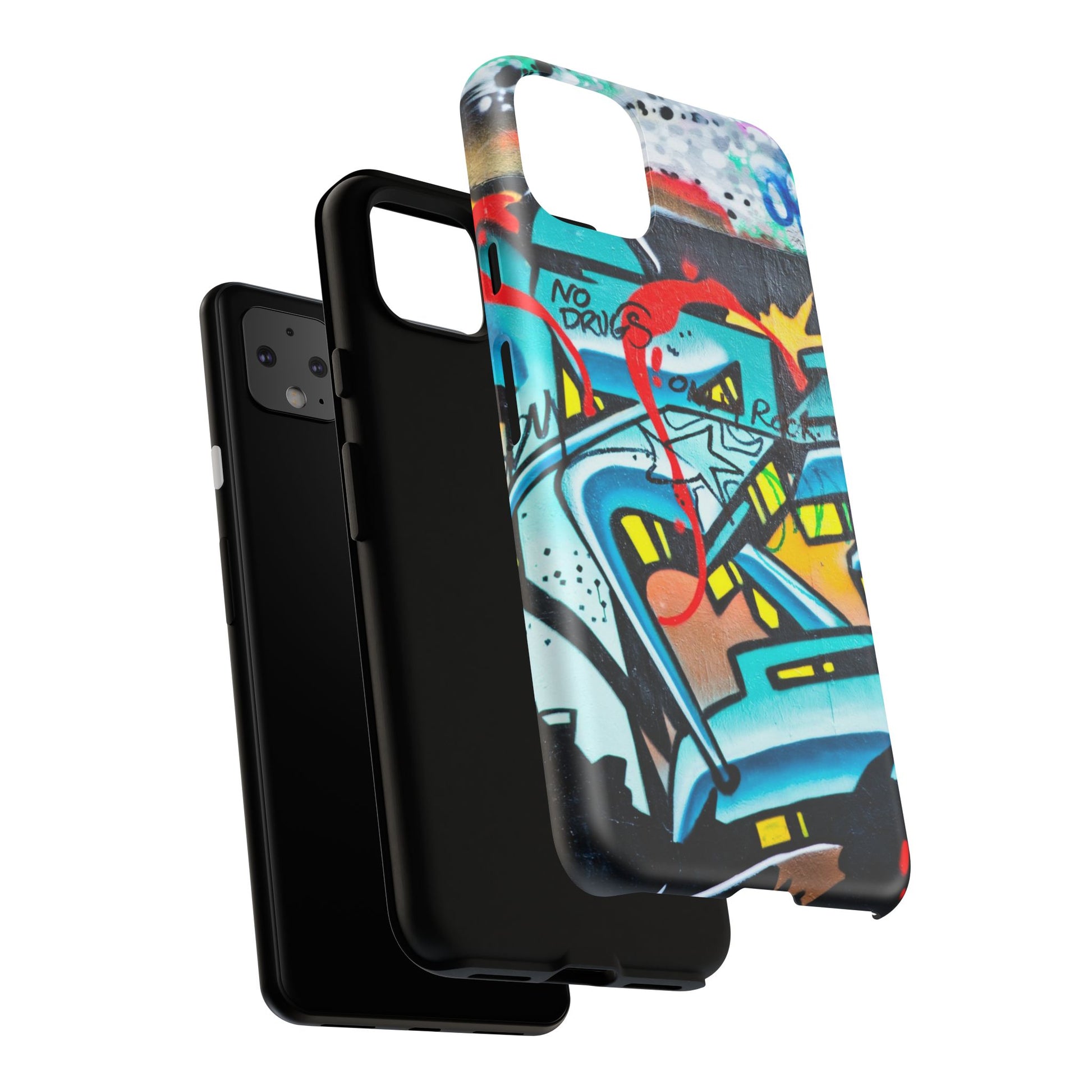 Edgy Phone Case with Graffiti Design, Tough Phone Case for Artists, Urban Style Phone Accessory, Graffiti Art Case, Unique Gift for Teens - FORMO