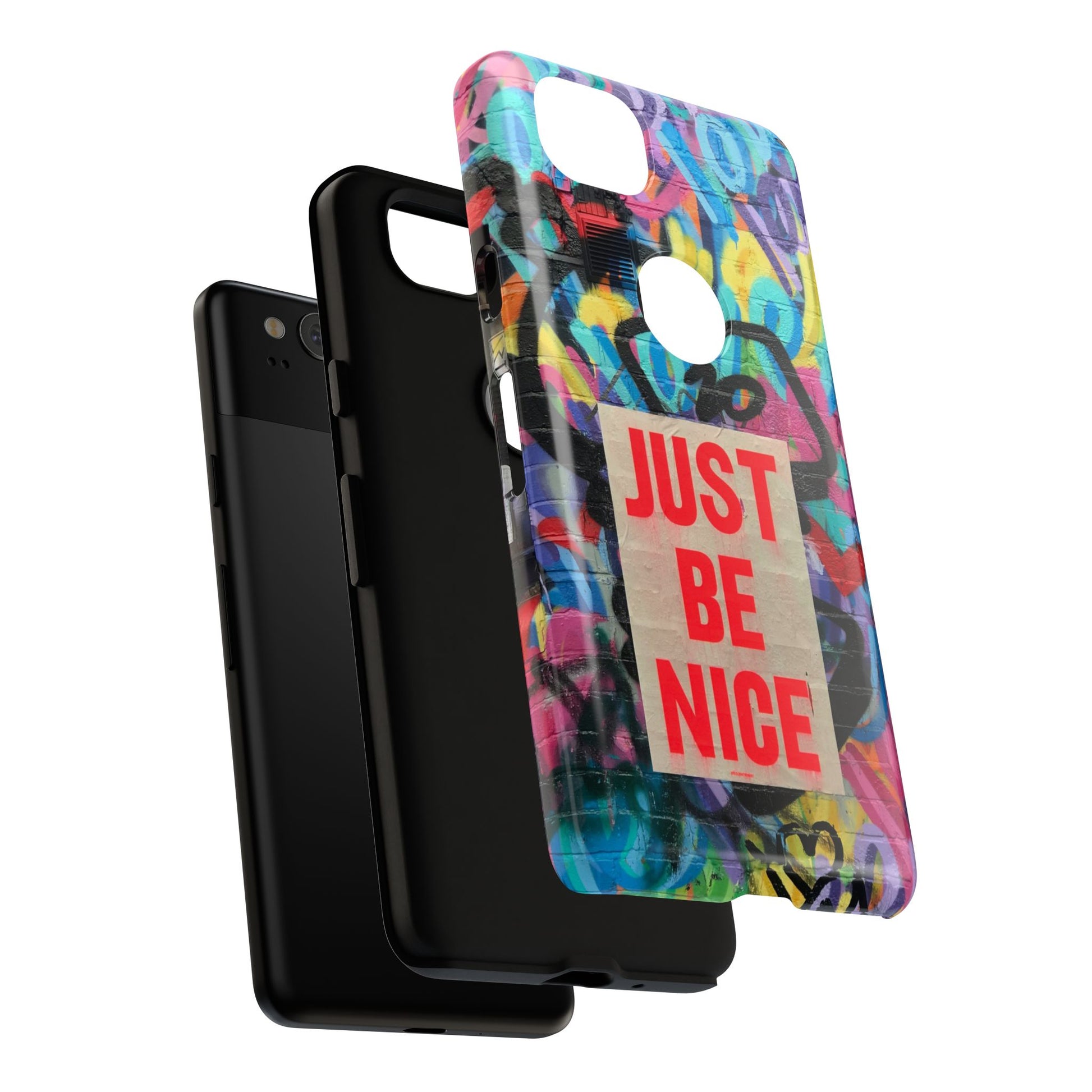 Colorful Phone Case - Just Be Nice Design, Motivational Gift, Phone Accessories, Unique Custom Case, Positive Vibe Tech Gear - FORMO