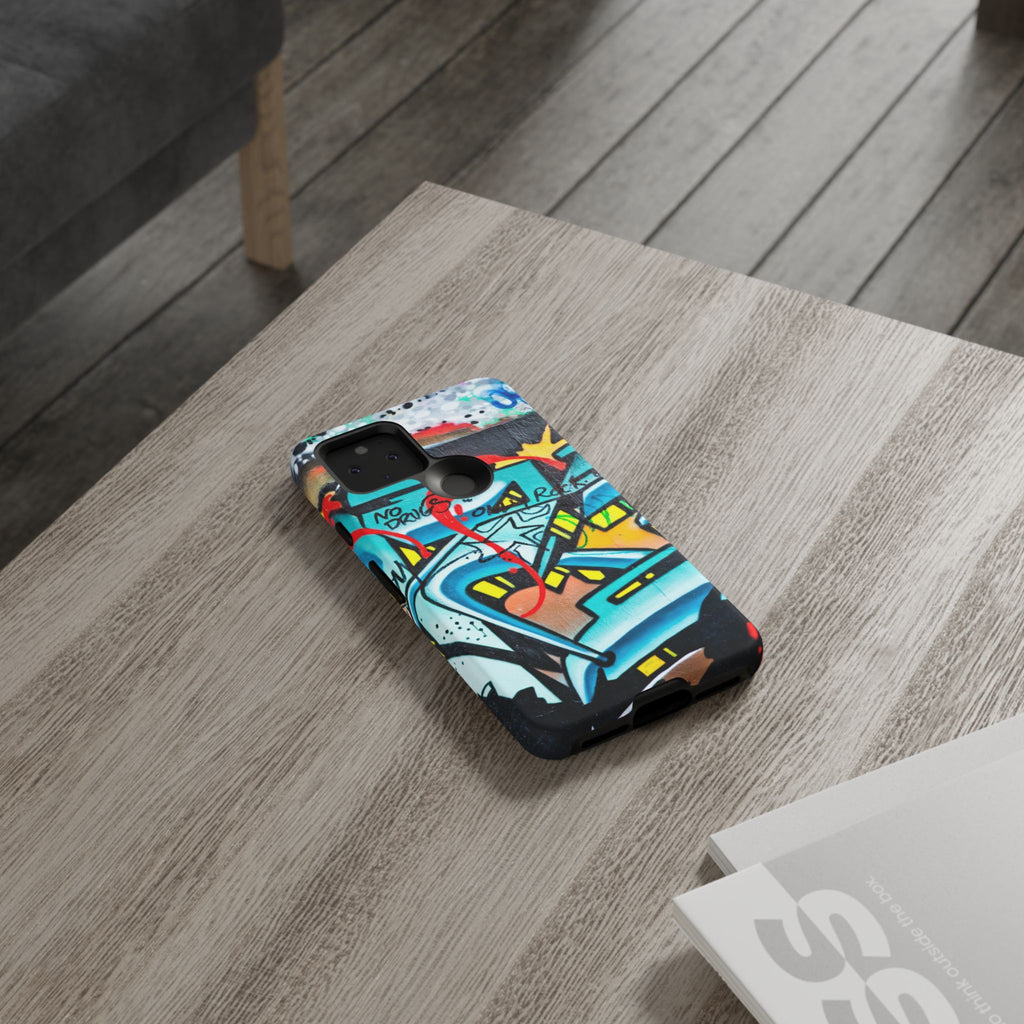 Edgy Phone Case with Graffiti Design, Tough Phone Case for Artists, Urban Style Phone Accessory, Graffiti Art Case, Unique Gift for Teens - FORMO
