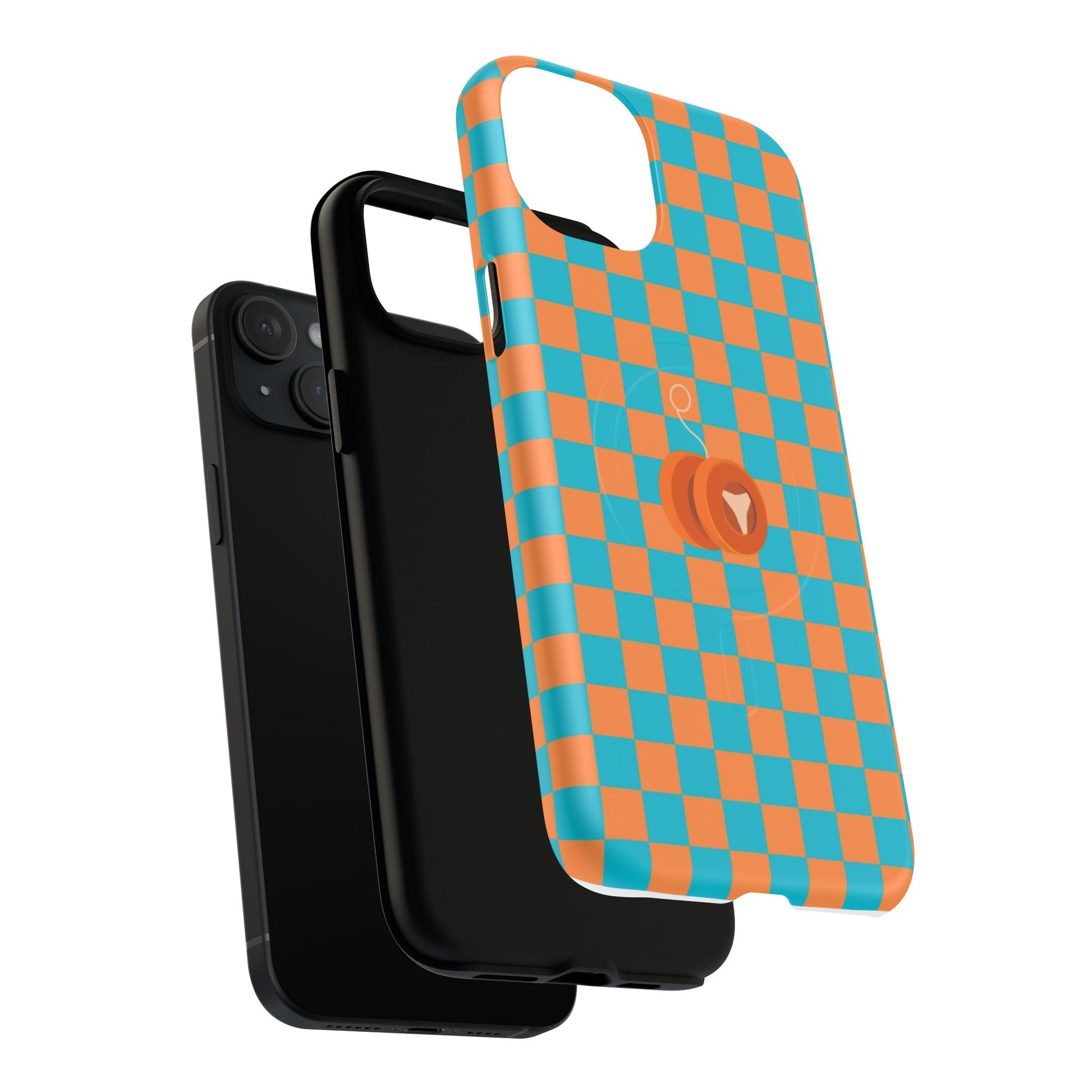 Vibrant Tough Magnetic Phone Case for Protection, Checkerboard Design for Tech Lovers, Gift for Birthdays, Holidays, or Daily Use