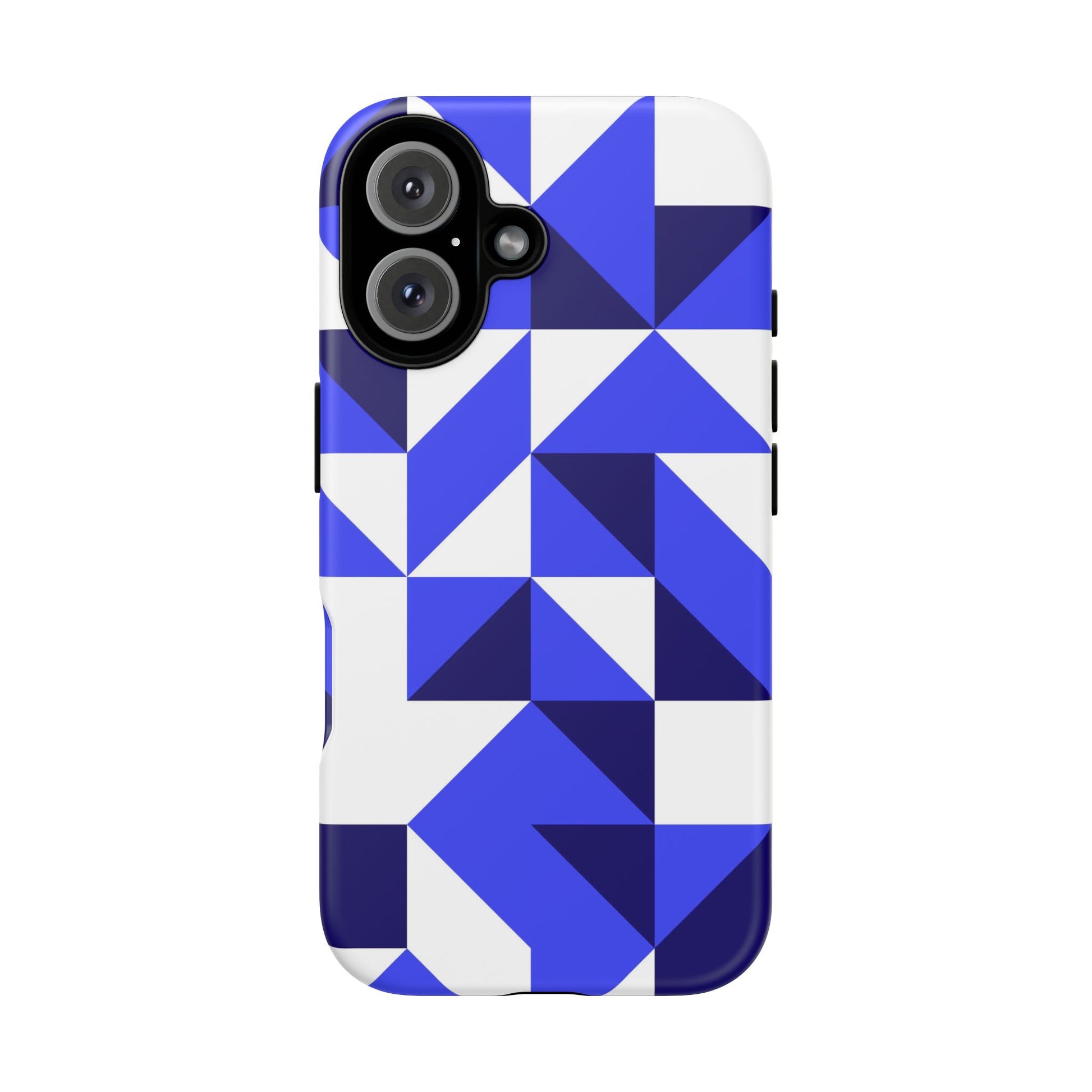 Blue Geometric Phone Case, Tough Cases, Stylish Phone Cover, Great for Gifts, Trendy Accessory, Abstract Pattern Design - FORMO