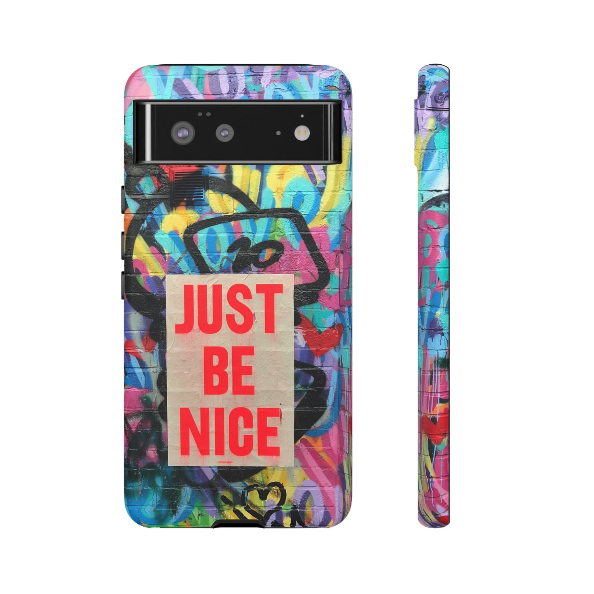 Colorful Phone Case - Just Be Nice Design, Motivational Gift, Phone Accessories, Unique Custom Case, Positive Vibe Tech Gear - FORMO