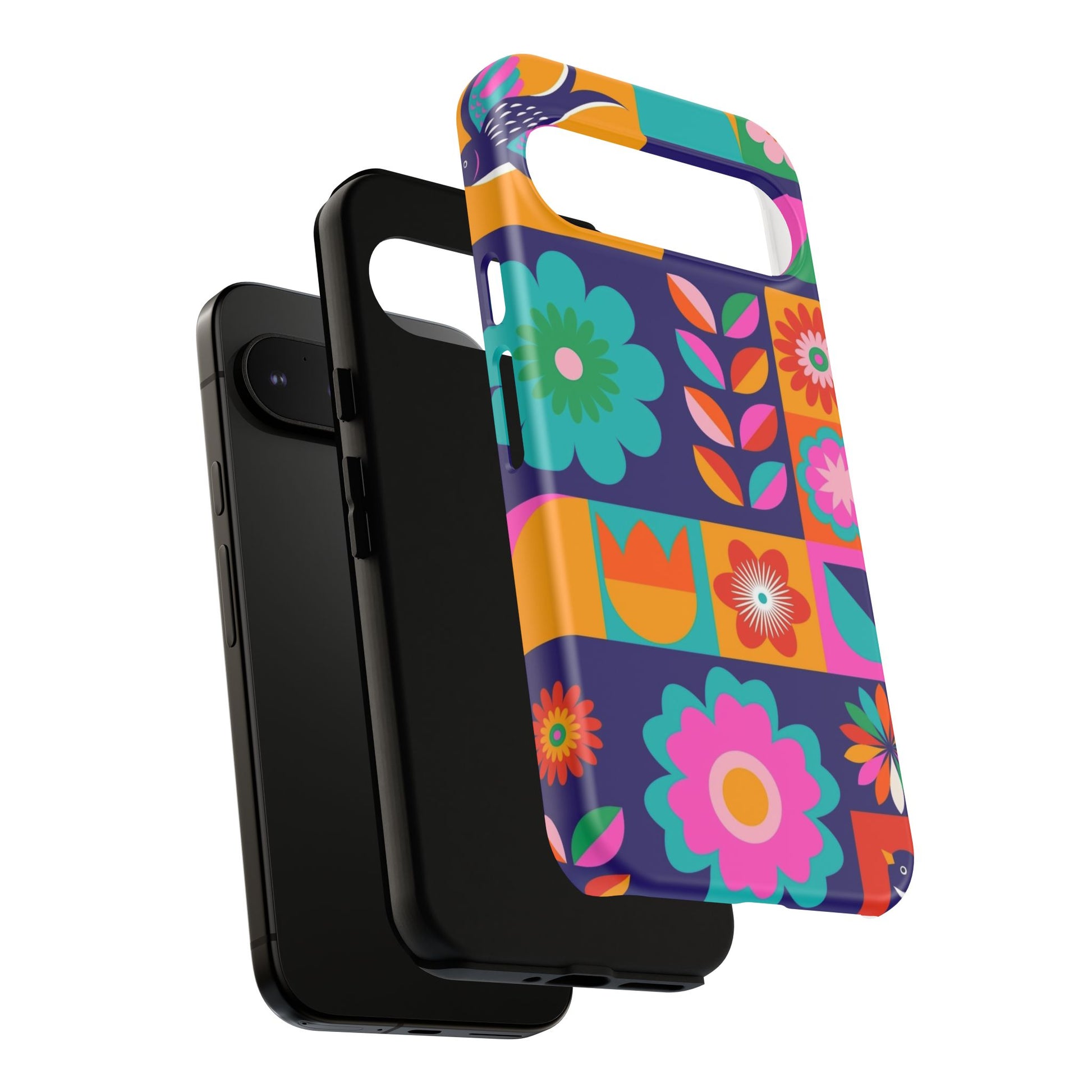 Colorful Floral Phone Case, Tough Cases for Protection, Vibrant Design Cover for Gift, Stylish Cell Phone Accessory, Fun Floral Designs - FORMO