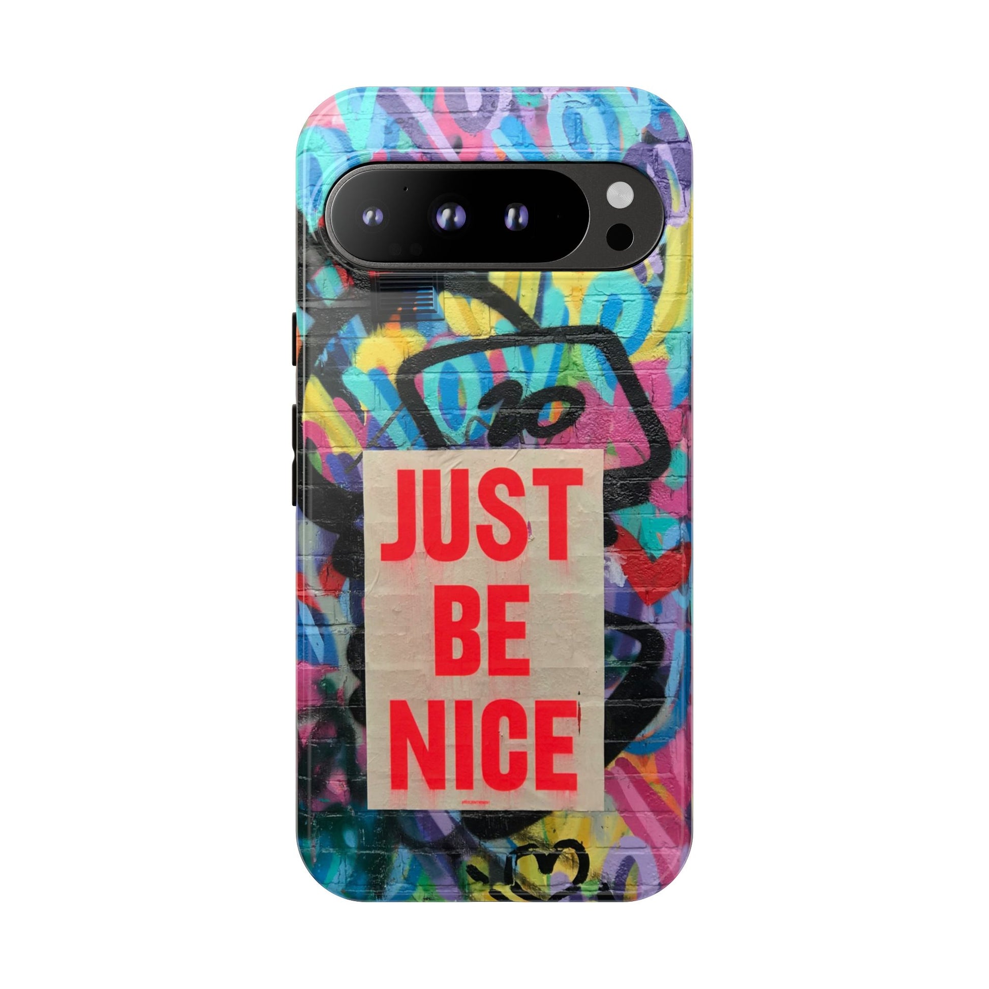 Colorful Phone Case - Just Be Nice Design, Motivational Gift, Phone Accessories, Unique Custom Case, Positive Vibe Tech Gear - FORMO