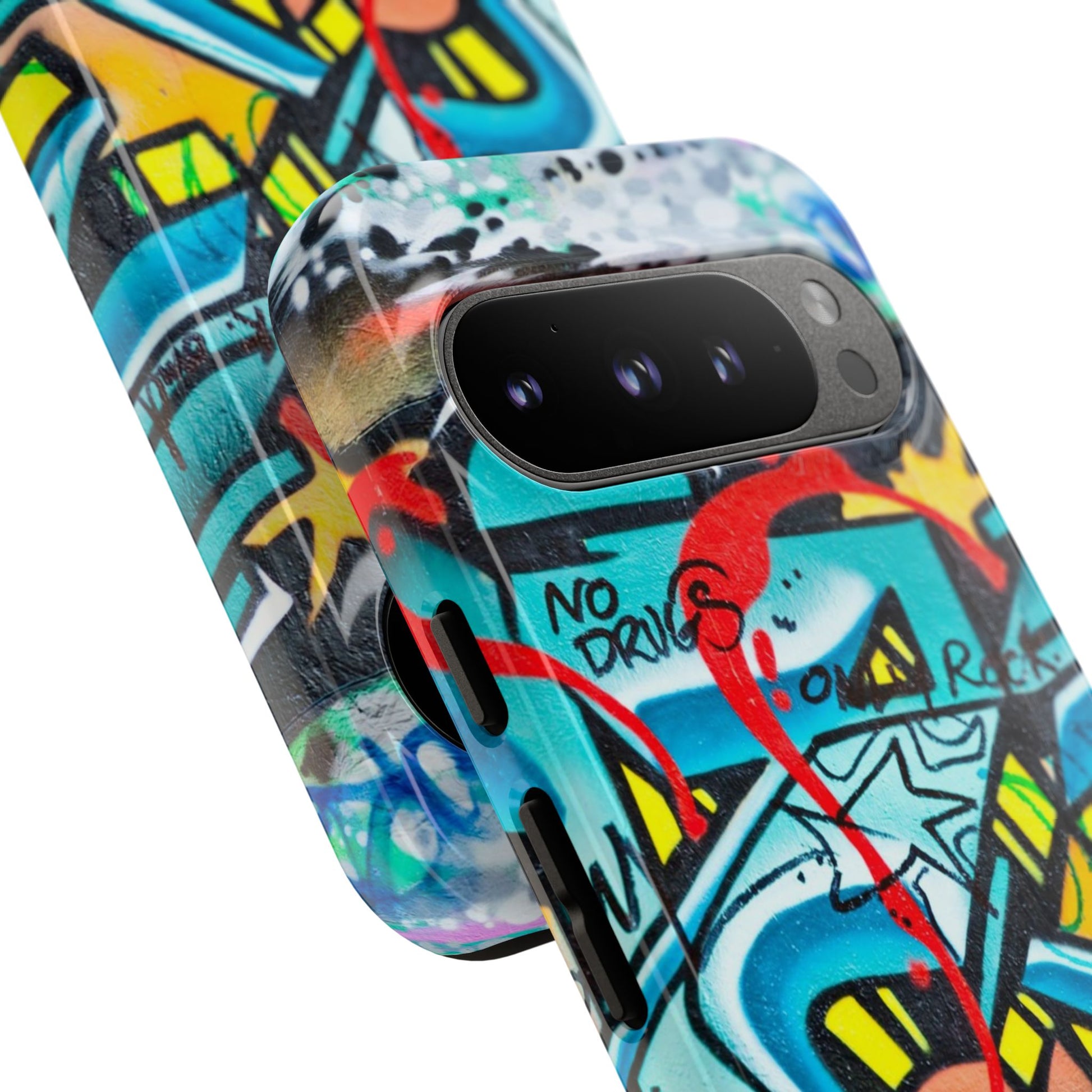 Edgy Phone Case with Graffiti Design, Tough Phone Case for Artists, Urban Style Phone Accessory, Graffiti Art Case, Unique Gift for Teens - FORMO