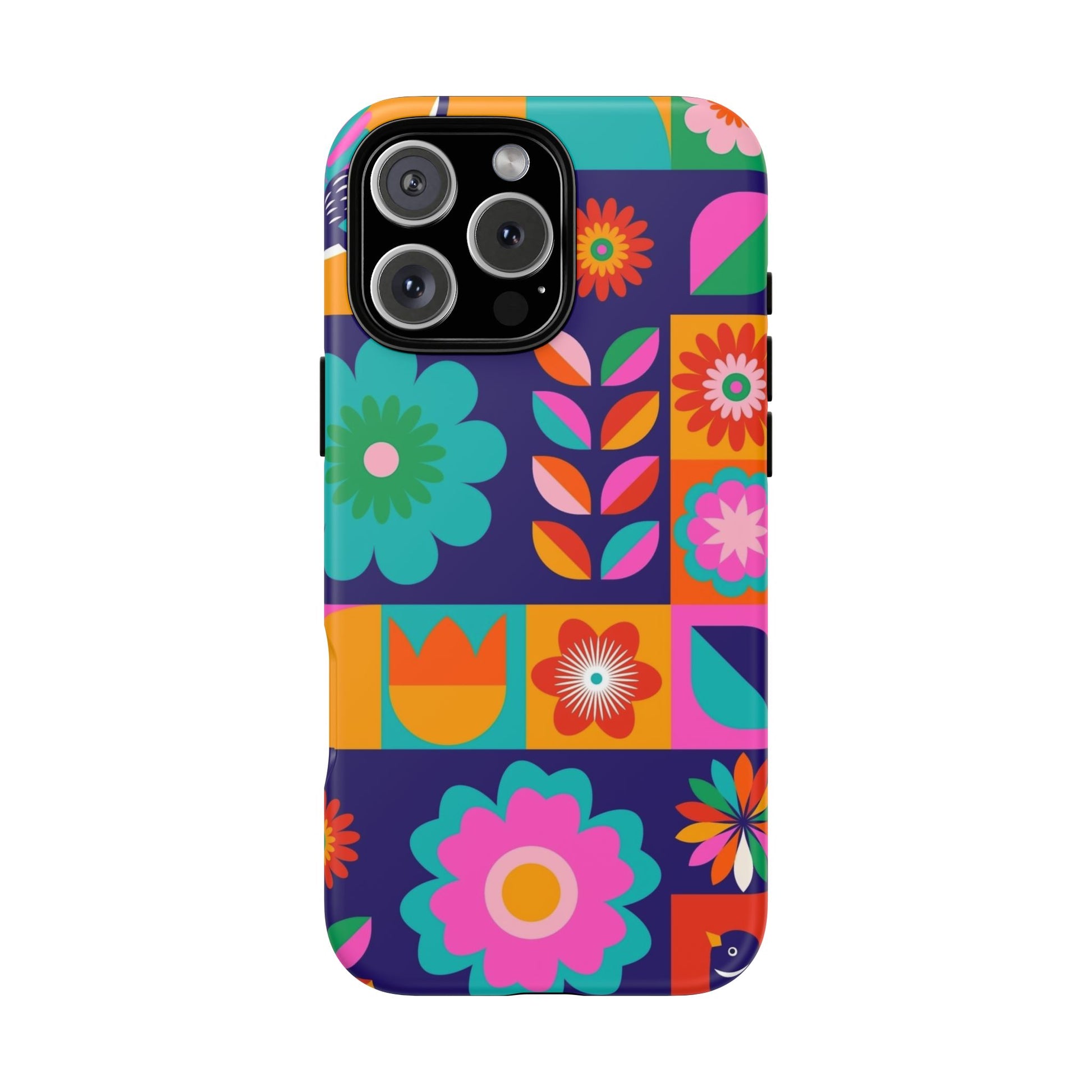 Colorful Floral Phone Case, Tough Cases for Protection, Vibrant Design Cover for Gift, Stylish Cell Phone Accessory, Fun Floral Designs - FORMO