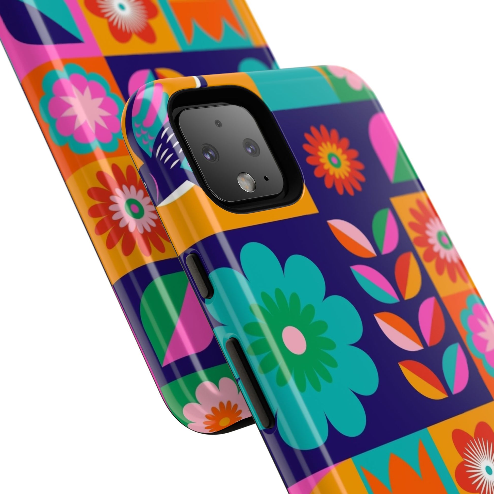 Colorful Floral Phone Case, Tough Cases for Protection, Vibrant Design Cover for Gift, Stylish Cell Phone Accessory, Fun Floral Designs - FORMO