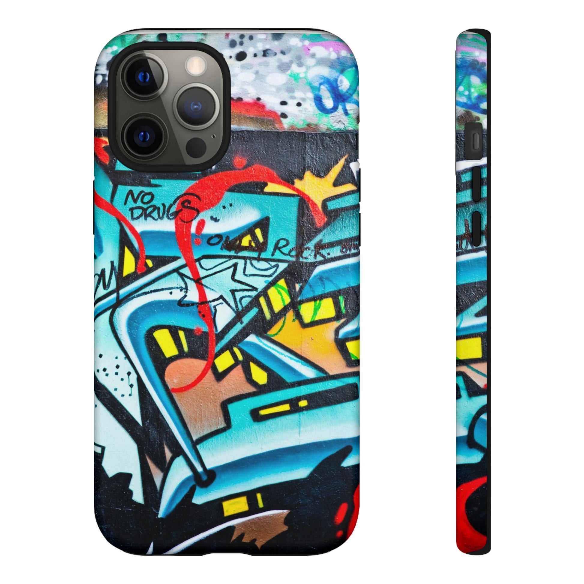 Edgy Phone Case with Graffiti Design, Tough Phone Case for Artists, Urban Style Phone Accessory, Graffiti Art Case, Unique Gift for Teens - FORMO