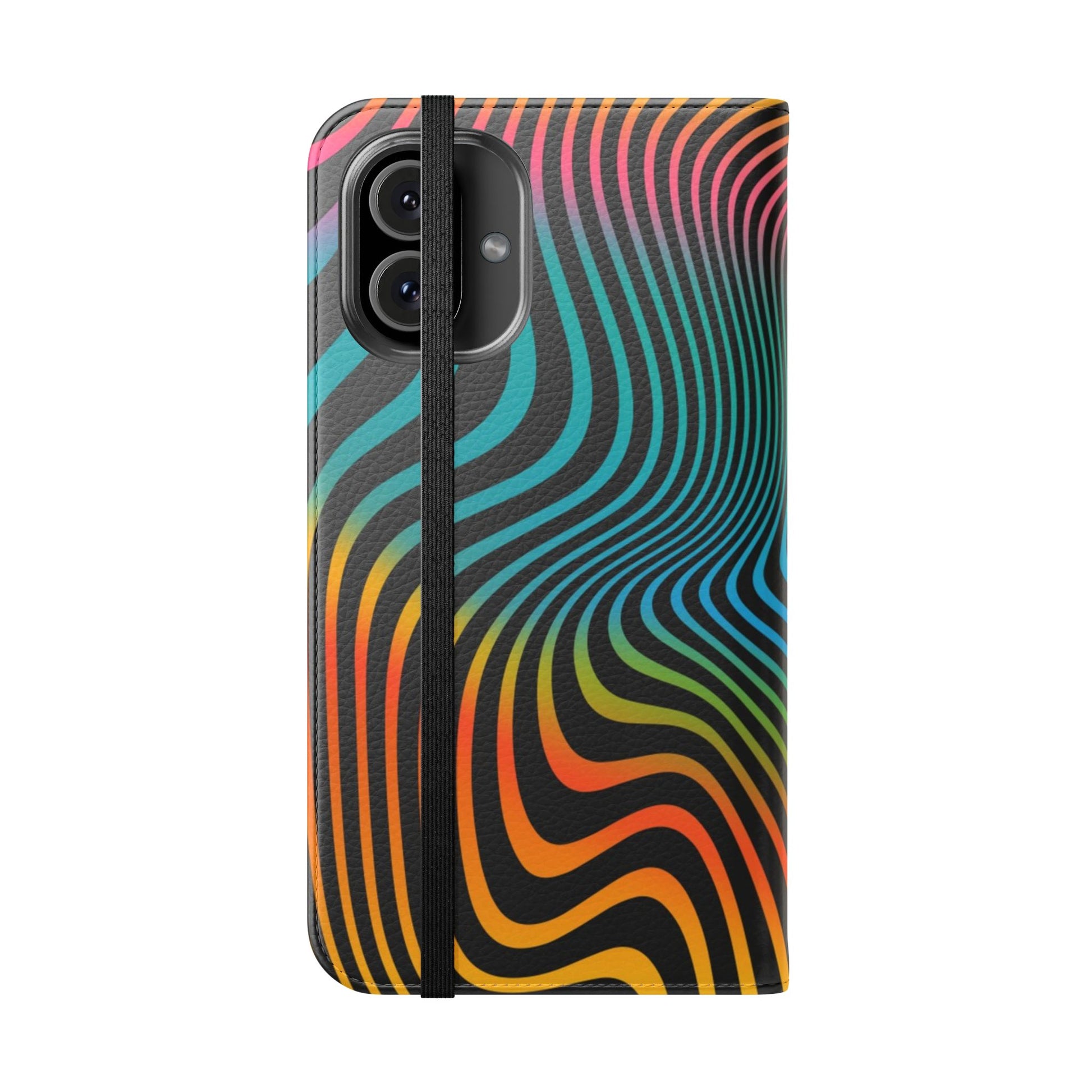 Vibrant Abstract Flip Case for Phone, Colorful Phone Wallet, Trendy Protective Cover, Unique Gift for Tech Lovers, Modern Accessories - FORMO