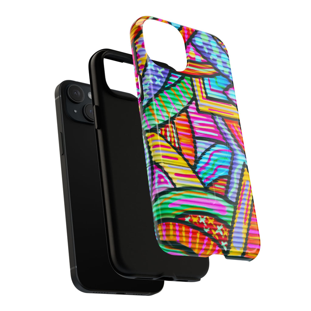 Vibrant Tough Magnetic Phone Case, Colorful Phone Cover, Artistic Mobile Protection, Unique Gift for Tech Lovers, Phone Accessories - FORMO