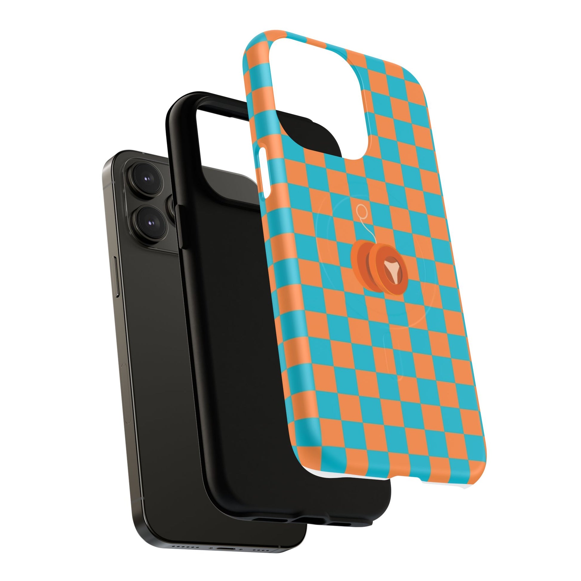 Vibrant Tough Magnetic Phone Case for Protection, Checkerboard Design for Tech Lovers, Gift for Birthdays, Holidays, or Daily Use