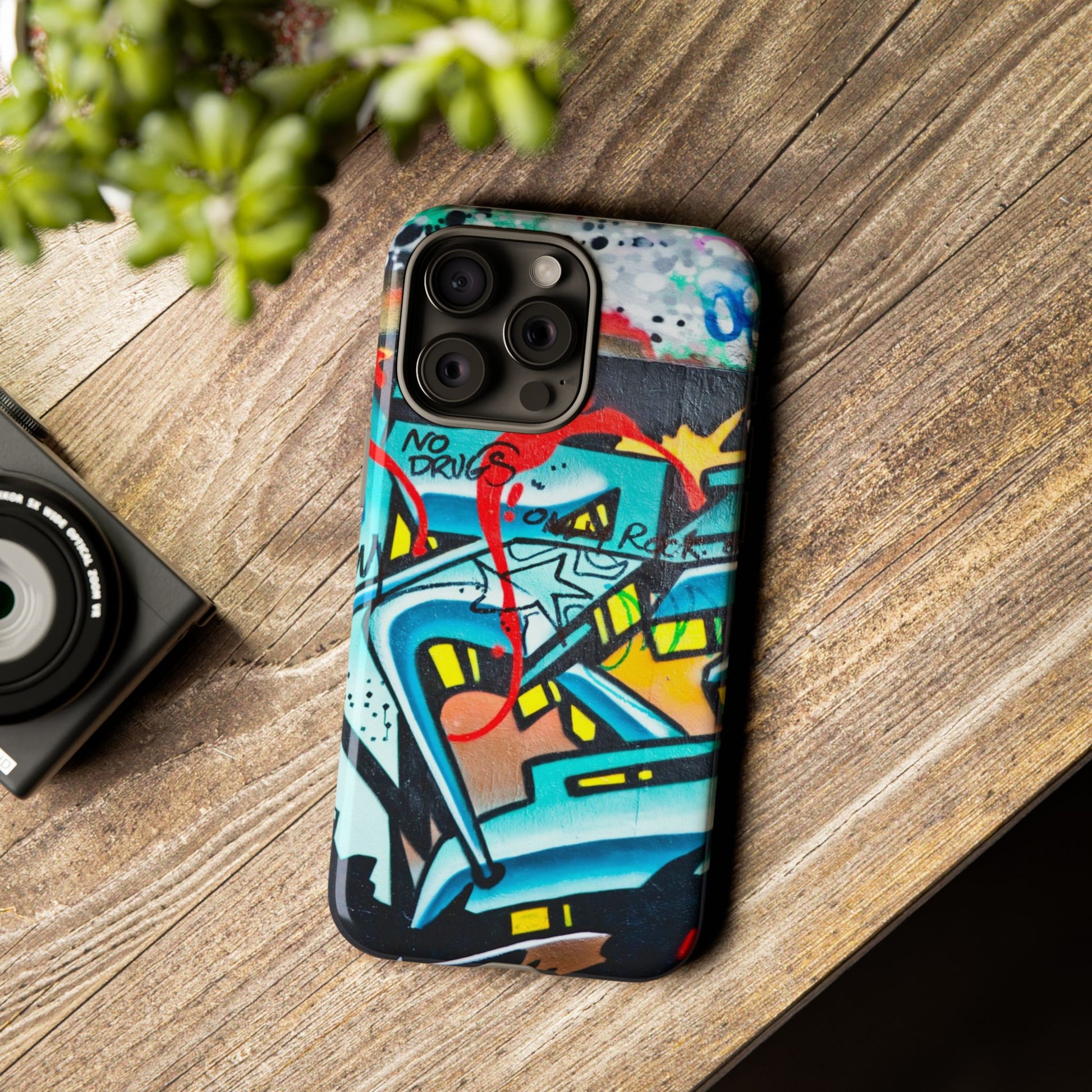 Edgy Phone Case with Graffiti Design, Tough Phone Case for Artists, Urban Style Phone Accessory, Graffiti Art Case, Unique Gift for Teens - FORMO