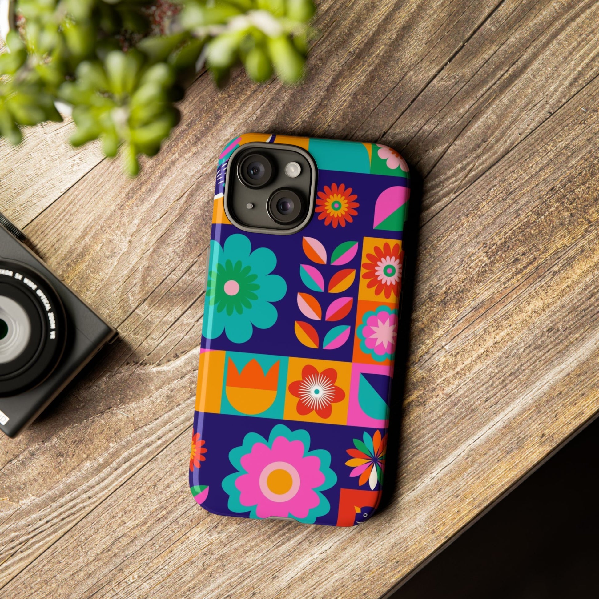 Colorful Floral Phone Case, Tough Cases for Protection, Vibrant Design Cover for Gift, Stylish Cell Phone Accessory, Fun Floral Designs - FORMO