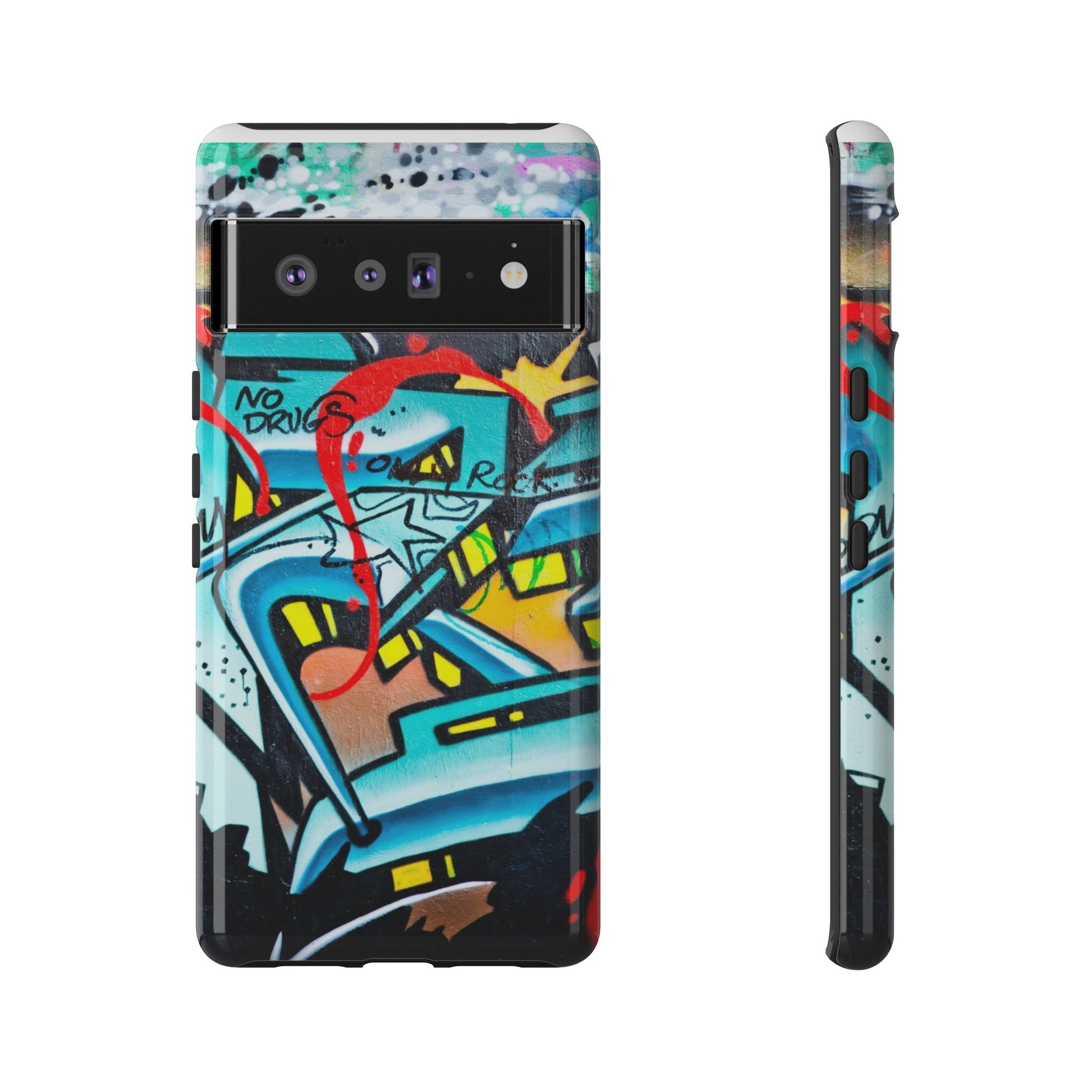 Edgy Phone Case with Graffiti Design, Tough Phone Case for Artists, Urban Style Phone Accessory, Graffiti Art Case, Unique Gift for Teens - FORMO