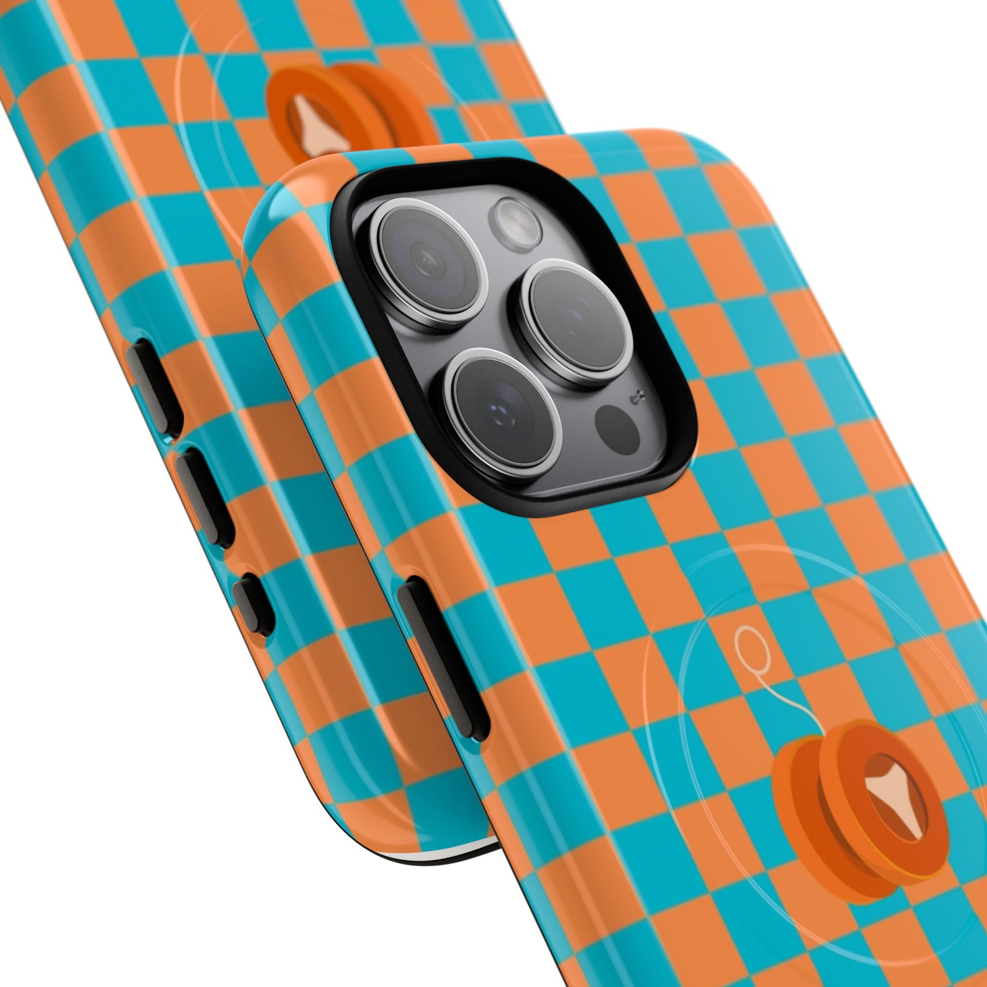 Vibrant Tough Magnetic Phone Case for Protection, Checkerboard Design for Tech Lovers, Gift for Birthdays, Holidays, or Daily Use