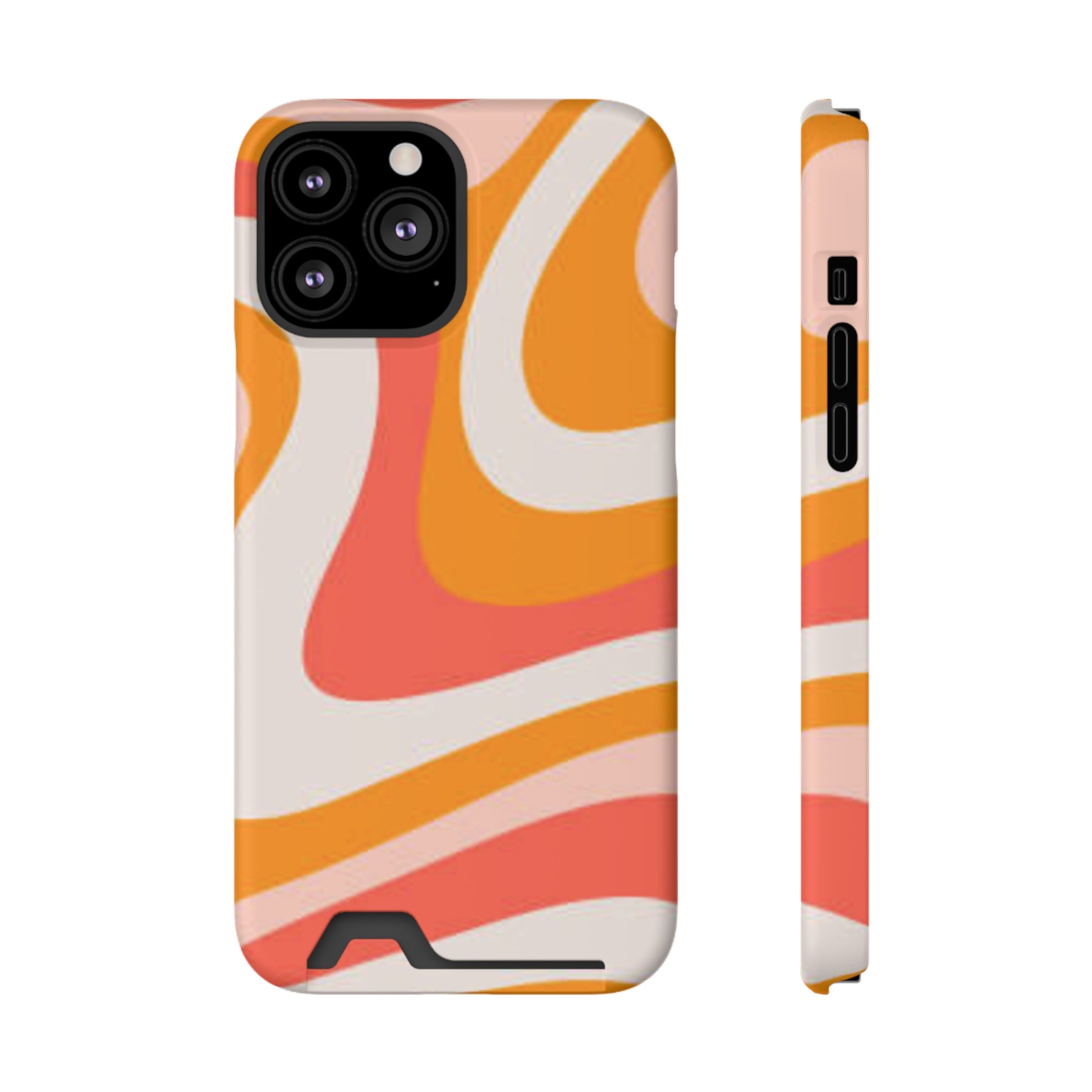 Trendy Phone Case with Card Holder, Boho Phone Accessory, Stylish Mobile Cover, Functional Gift for Friends, Perfect for Everyday Use - FORMO
