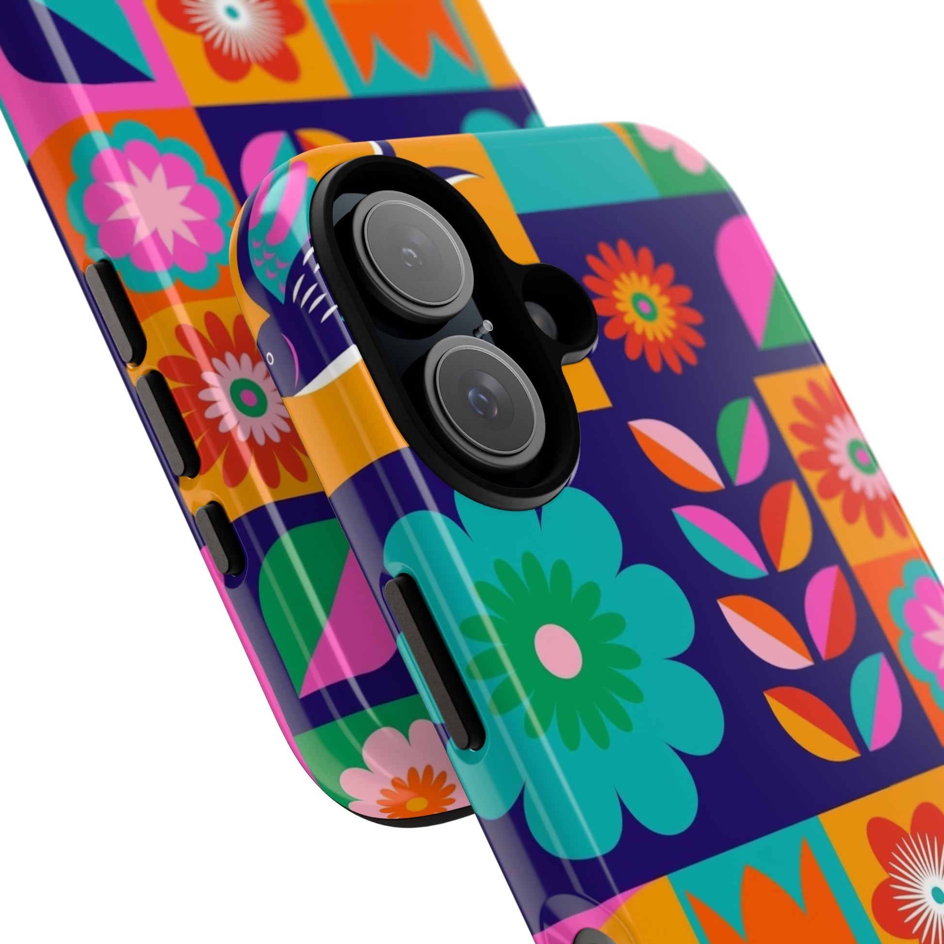 Colorful Floral Phone Case, Tough Cases for Protection, Vibrant Design Cover for Gift, Stylish Cell Phone Accessory, Fun Floral Designs - FORMO