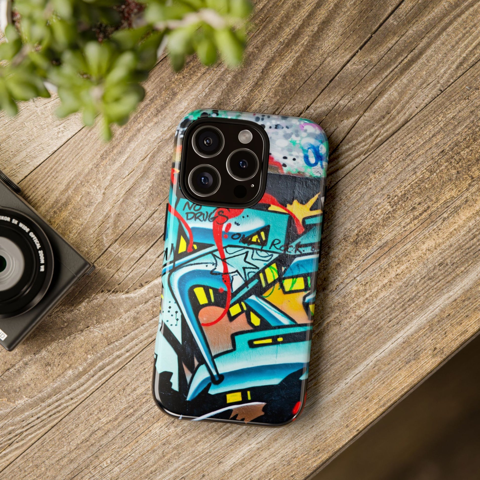 Edgy Phone Case with Graffiti Design, Tough Phone Case for Artists, Urban Style Phone Accessory, Graffiti Art Case, Unique Gift for Teens - FORMO