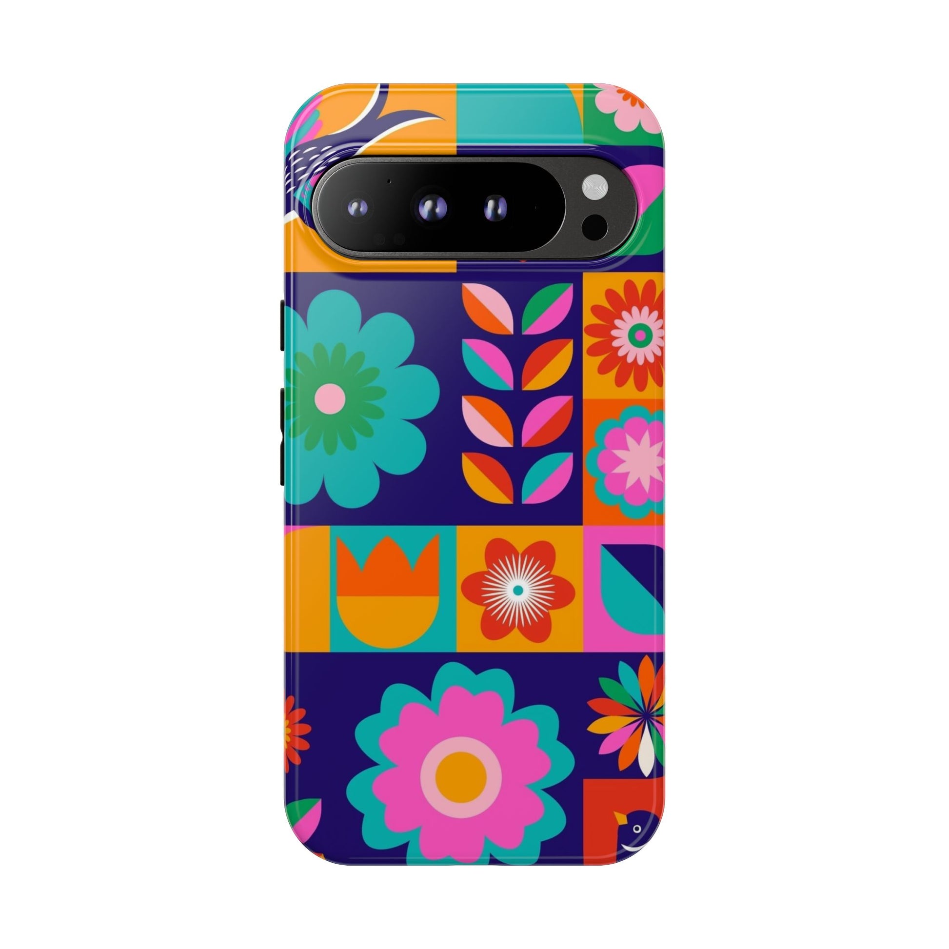 Colorful Floral Phone Case, Tough Cases for Protection, Vibrant Design Cover for Gift, Stylish Cell Phone Accessory, Fun Floral Designs - FORMO