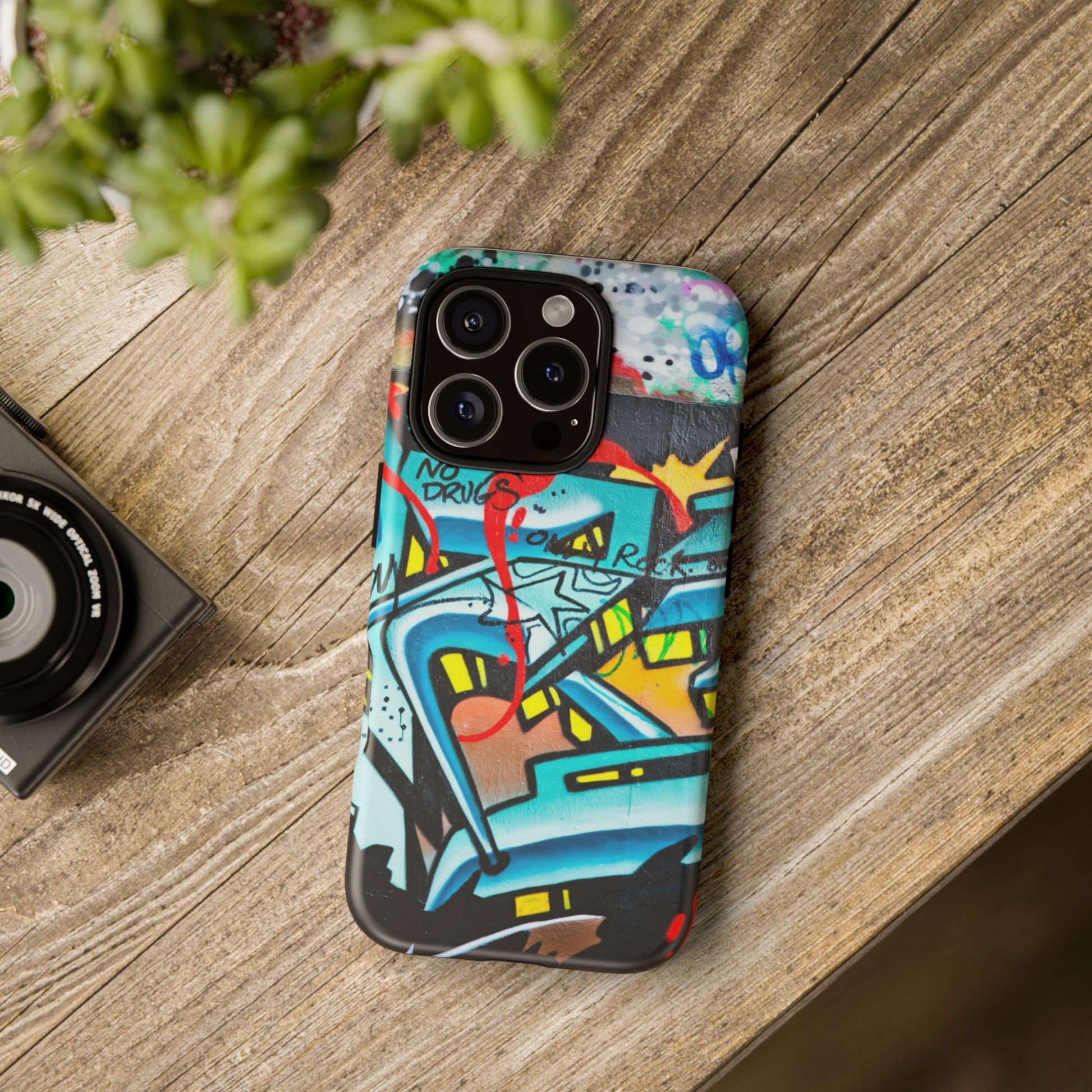 Edgy Phone Case with Graffiti Design, Tough Phone Case for Artists, Urban Style Phone Accessory, Graffiti Art Case, Unique Gift for Teens - FORMO