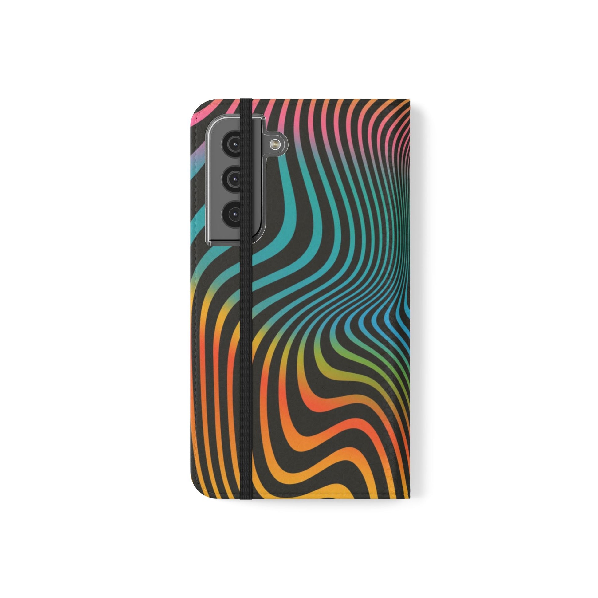 Vibrant Abstract Flip Case for Phone, Colorful Phone Wallet, Trendy Protective Cover, Unique Gift for Tech Lovers, Modern Accessories - FORMO