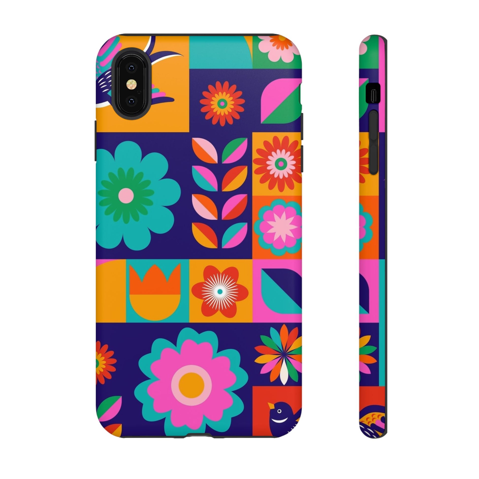 Colorful Floral Phone Case, Tough Cases for Protection, Vibrant Design Cover for Gift, Stylish Cell Phone Accessory, Fun Floral Designs - FORMO