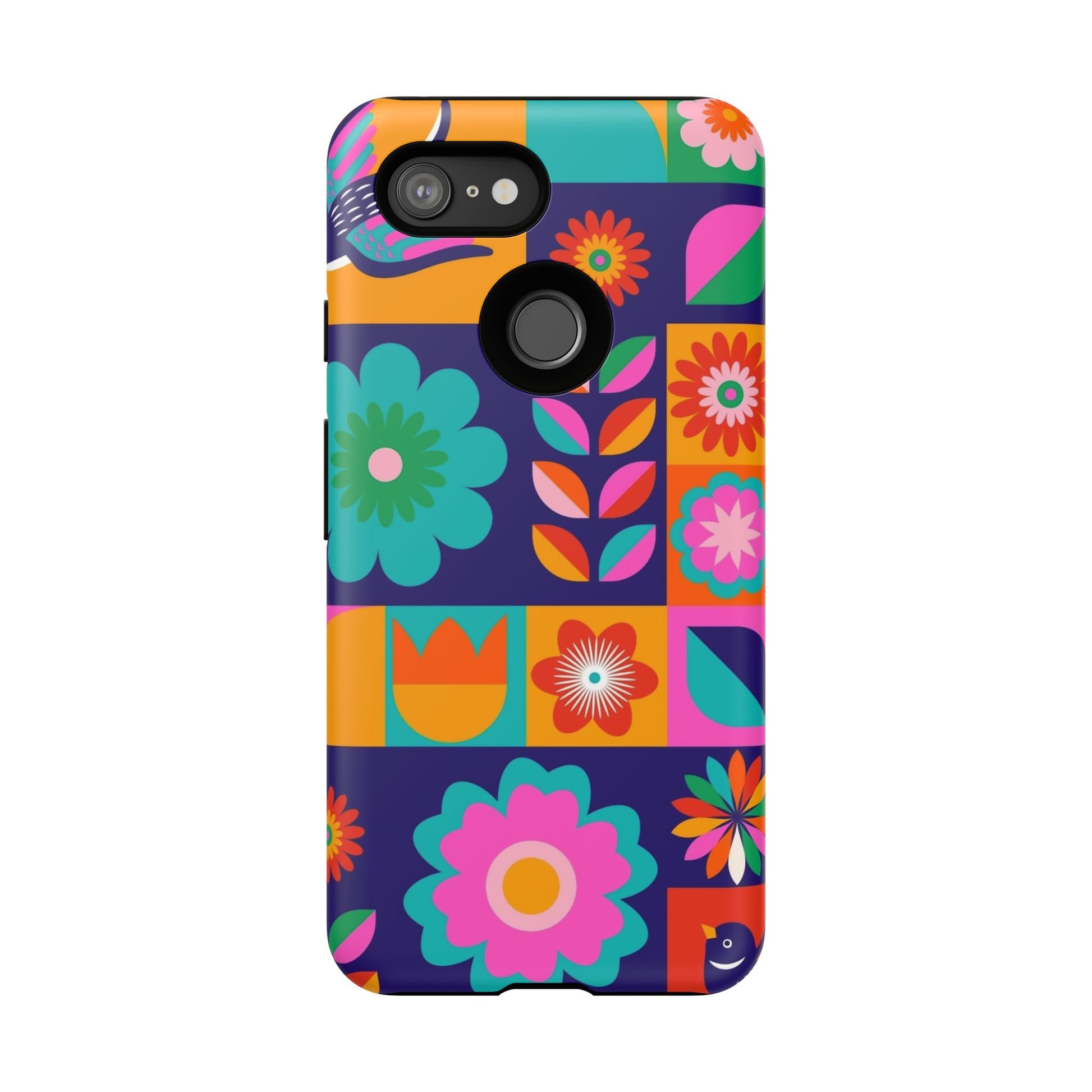 Colorful Floral Phone Case, Tough Cases for Protection, Vibrant Design Cover for Gift, Stylish Cell Phone Accessory, Fun Floral Designs - FORMO