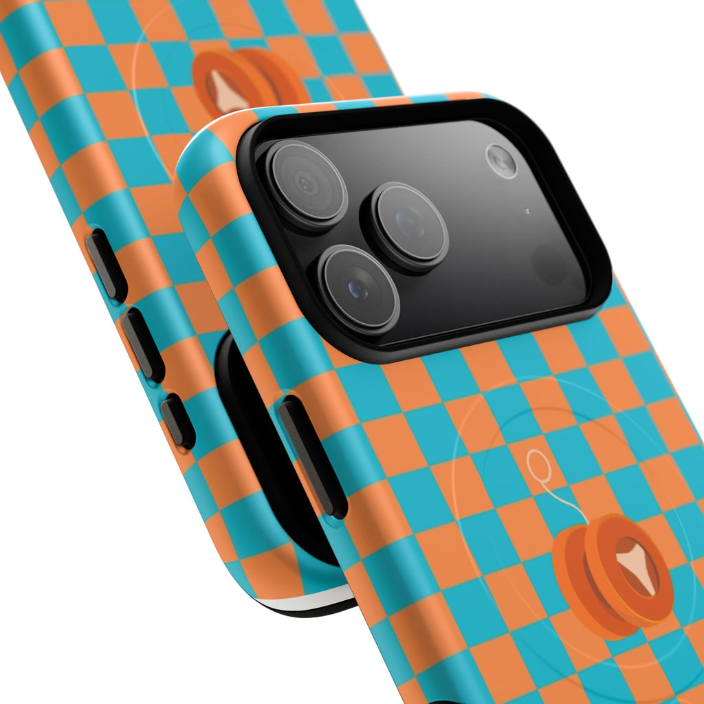 Vibrant Tough Magnetic Phone Case for Protection, Checkerboard Design for Tech Lovers, Gift for Birthdays, Holidays, or Daily Use