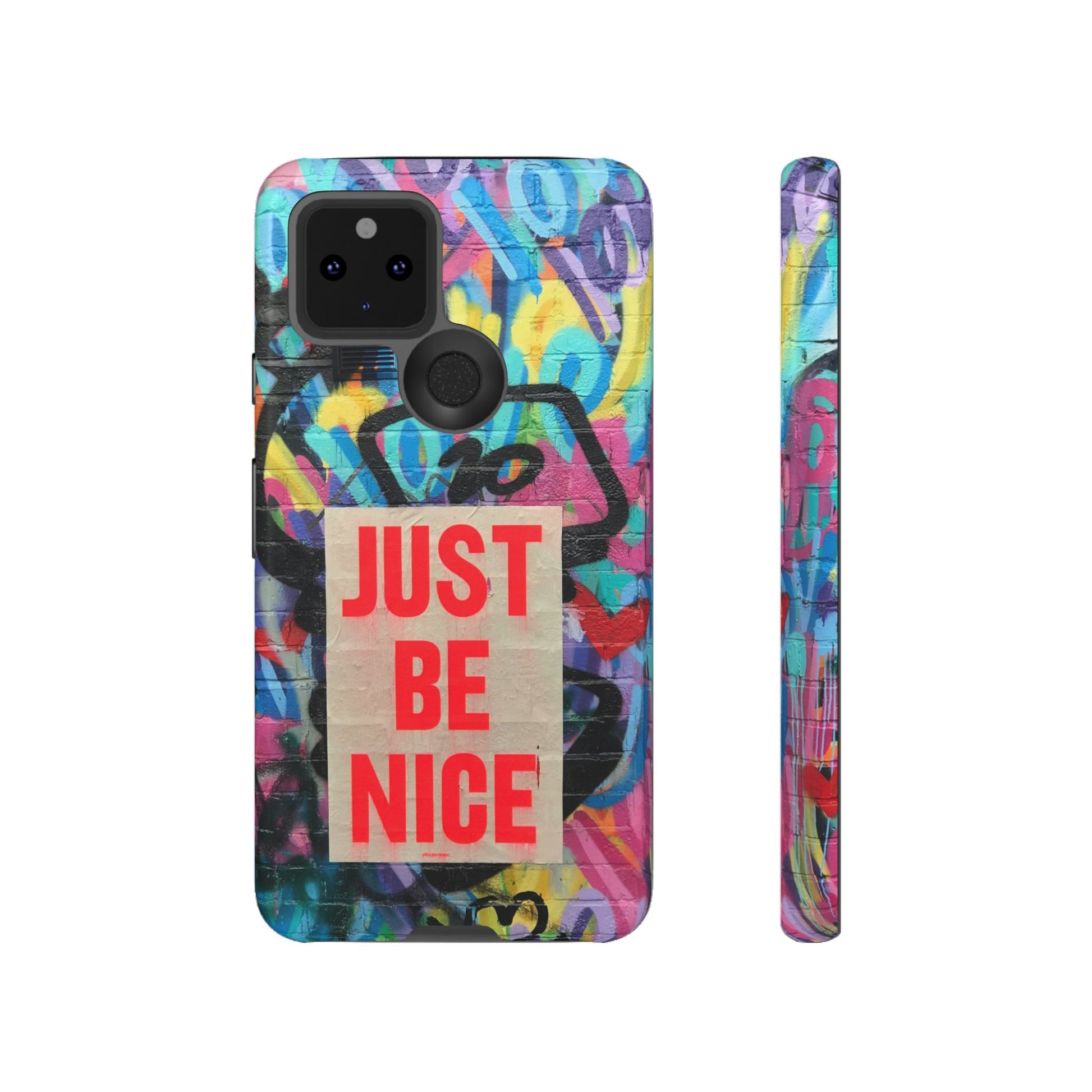 Colorful Phone Case - Just Be Nice Design, Motivational Gift, Phone Accessories, Unique Custom Case, Positive Vibe Tech Gear - FORMO