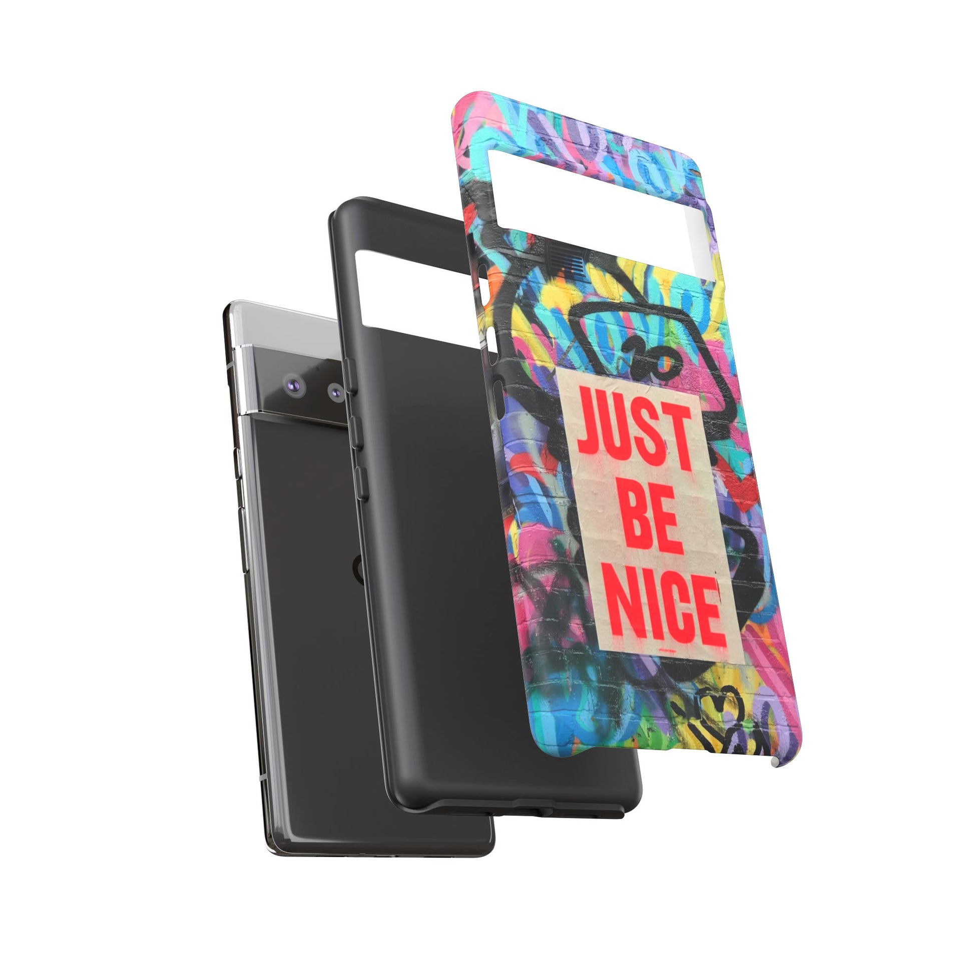 Colorful Phone Case - Just Be Nice Design, Motivational Gift, Phone Accessories, Unique Custom Case, Positive Vibe Tech Gear - FORMO