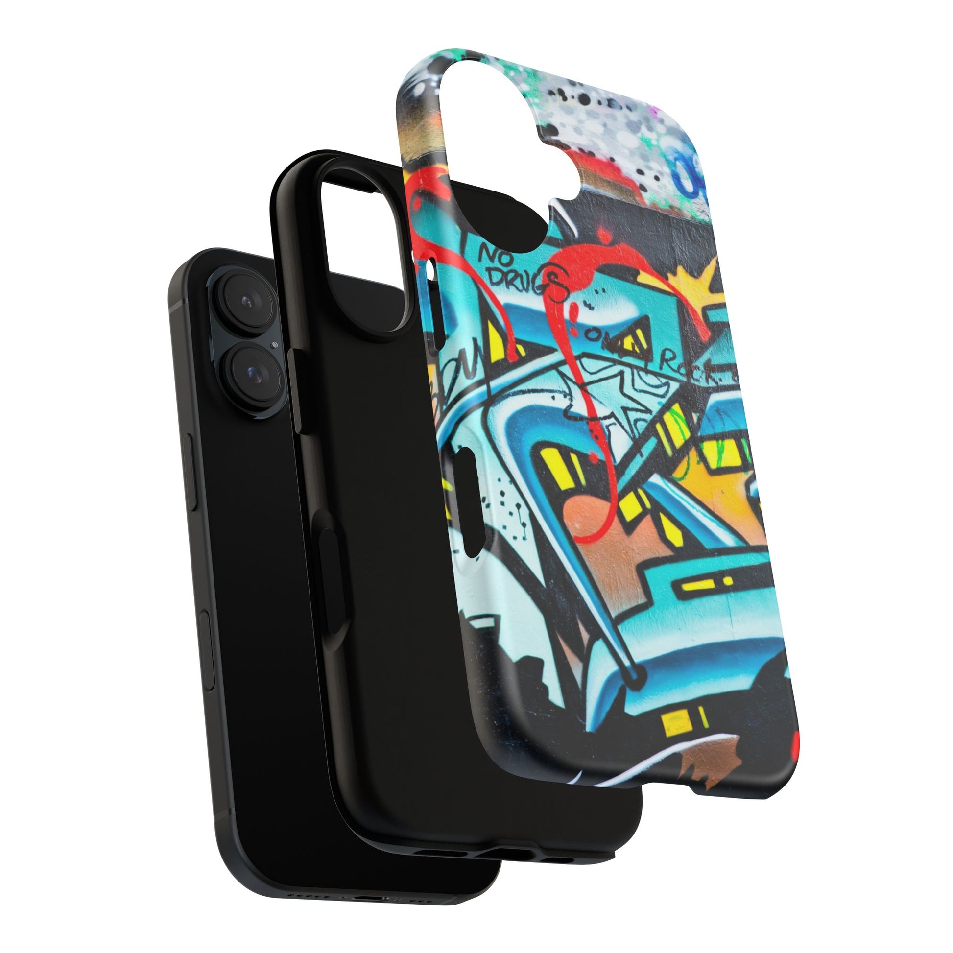 Edgy Phone Case with Graffiti Design, Tough Phone Case for Artists, Urban Style Phone Accessory, Graffiti Art Case, Unique Gift for Teens - FORMO