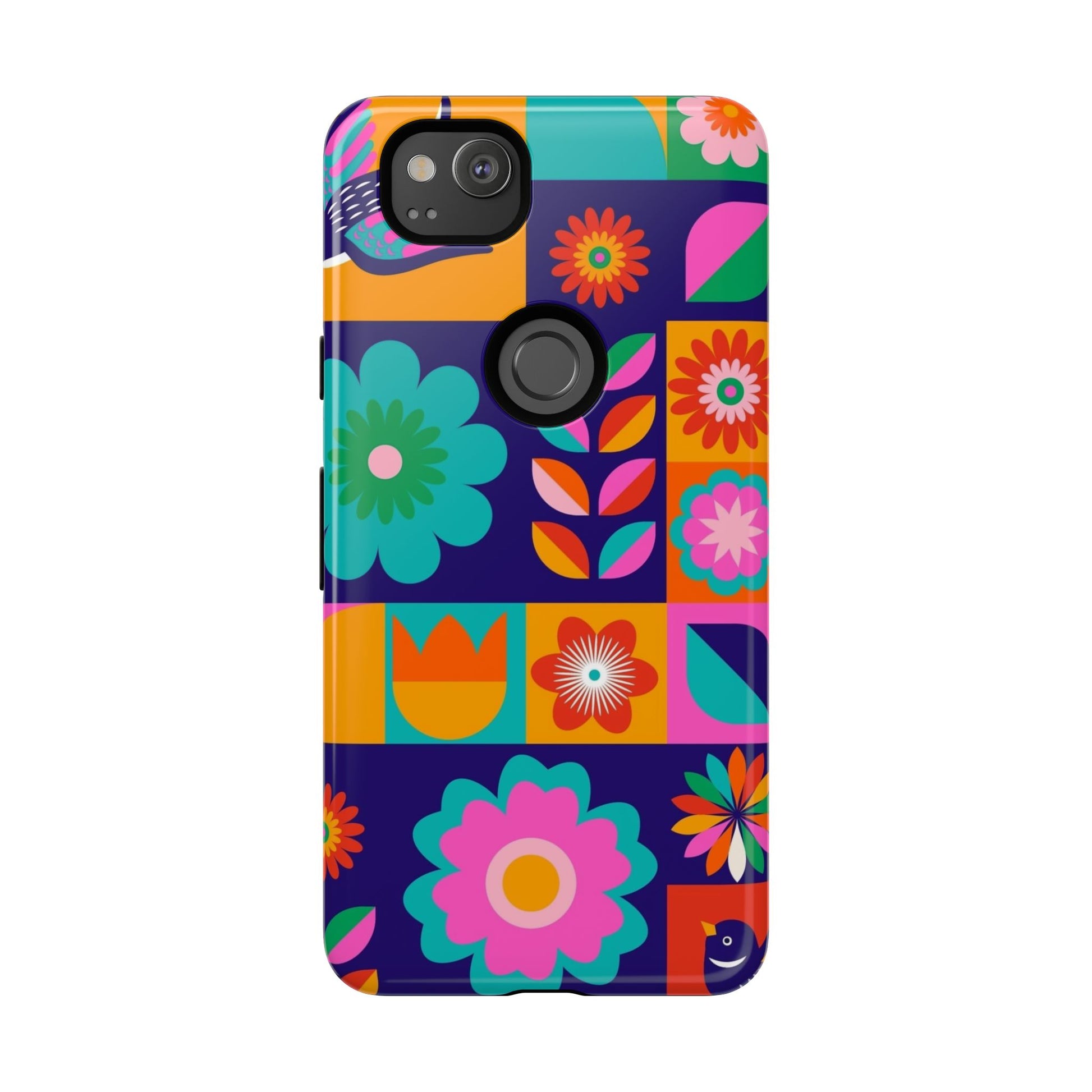Colorful Floral Phone Case, Tough Cases for Protection, Vibrant Design Cover for Gift, Stylish Cell Phone Accessory, Fun Floral Designs - FORMO