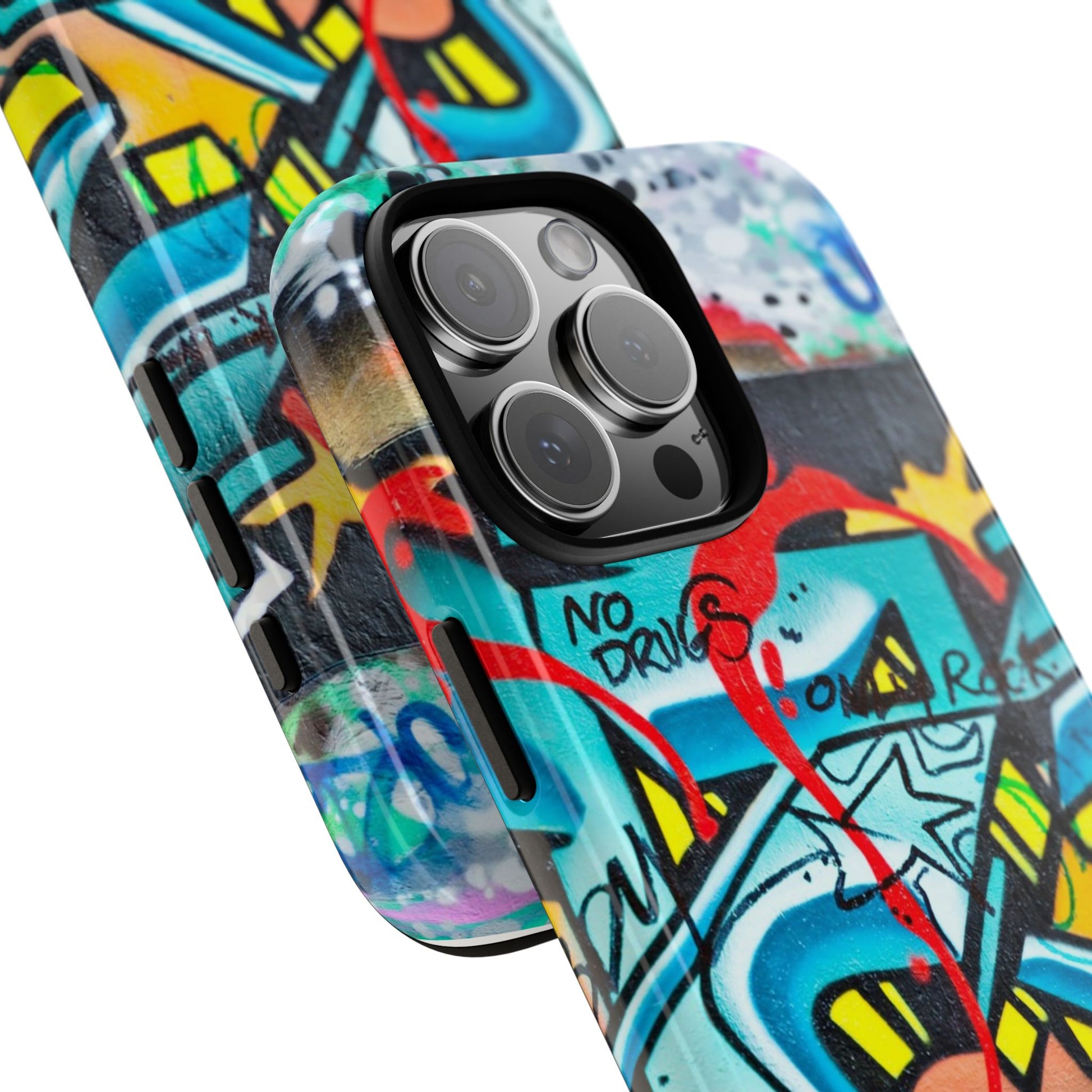 Edgy Phone Case with Graffiti Design, Tough Phone Case for Artists, Urban Style Phone Accessory, Graffiti Art Case, Unique Gift for Teens - FORMO