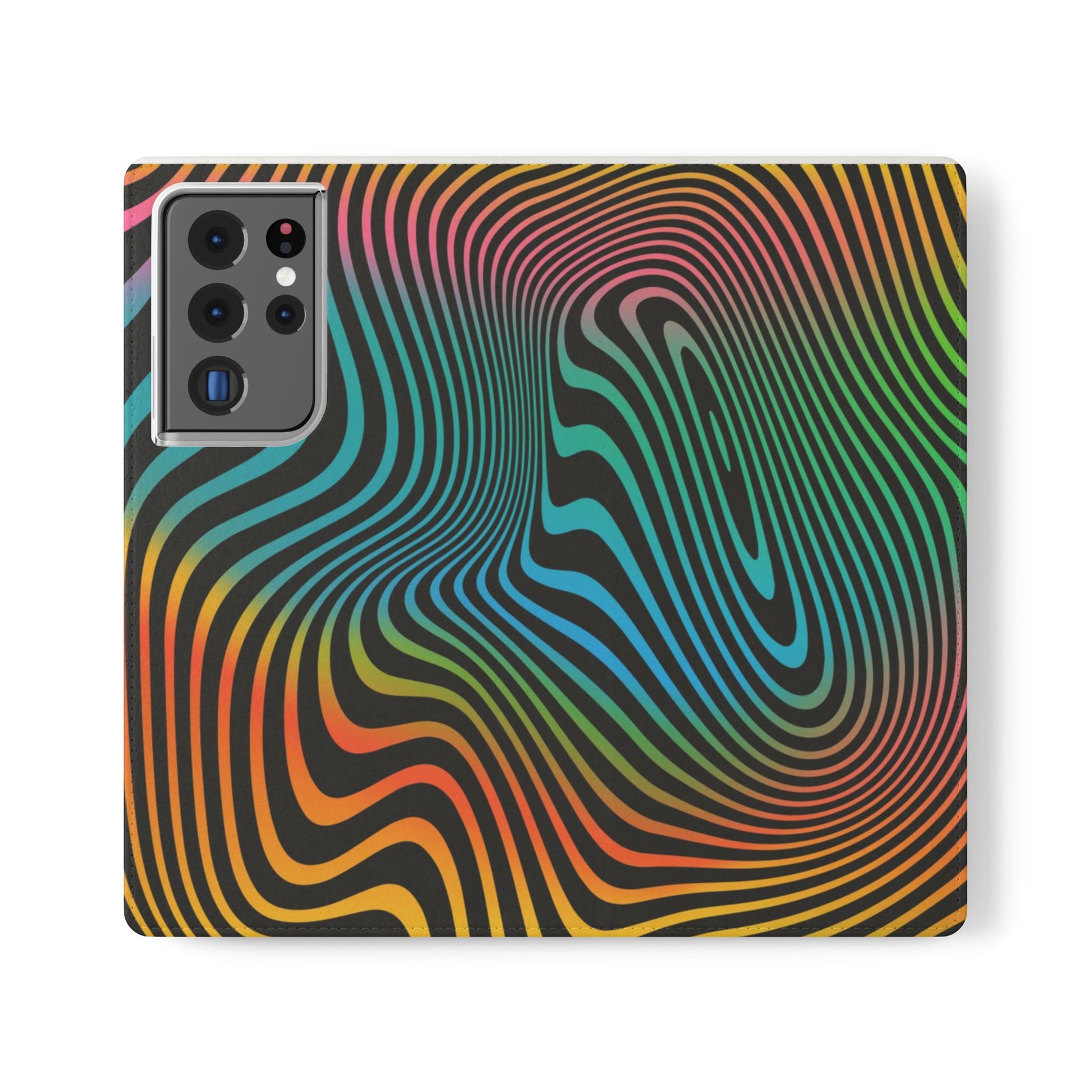 Vibrant Abstract Flip Case for Phone, Colorful Phone Wallet, Trendy Protective Cover, Unique Gift for Tech Lovers, Modern Accessories - FORMO