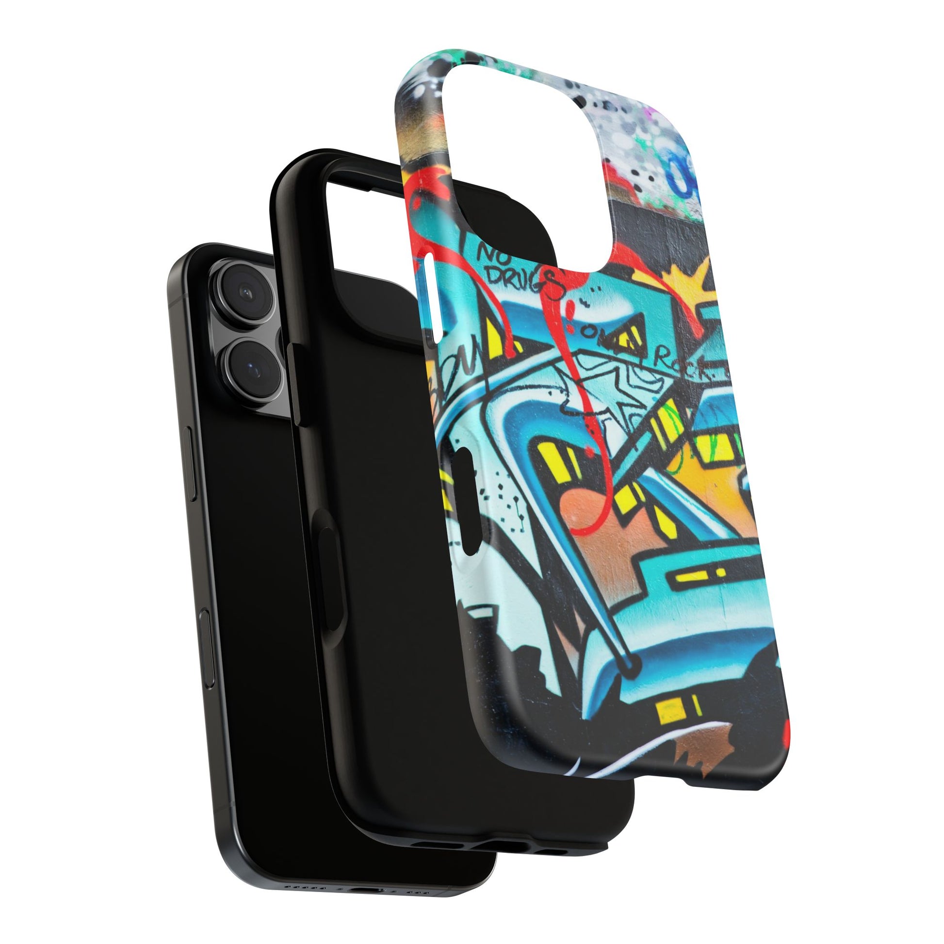 Edgy Phone Case with Graffiti Design, Tough Phone Case for Artists, Urban Style Phone Accessory, Graffiti Art Case, Unique Gift for Teens - FORMO